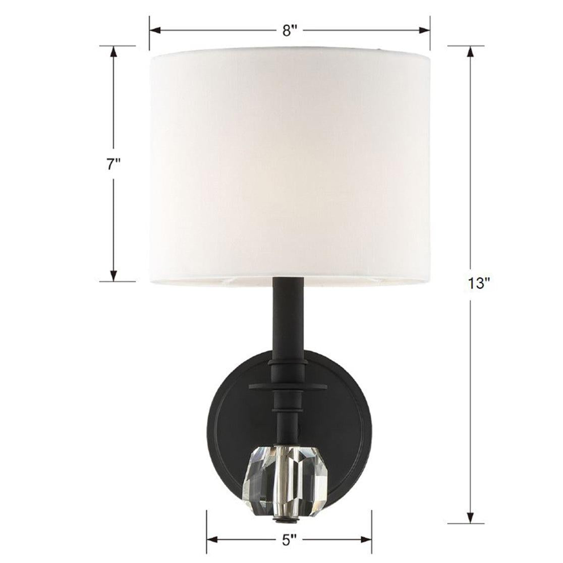 Crystorama Chimes CHI-211-BF – 8 Inch – 1 Light – Sconce – Black Forged – Damp Rated