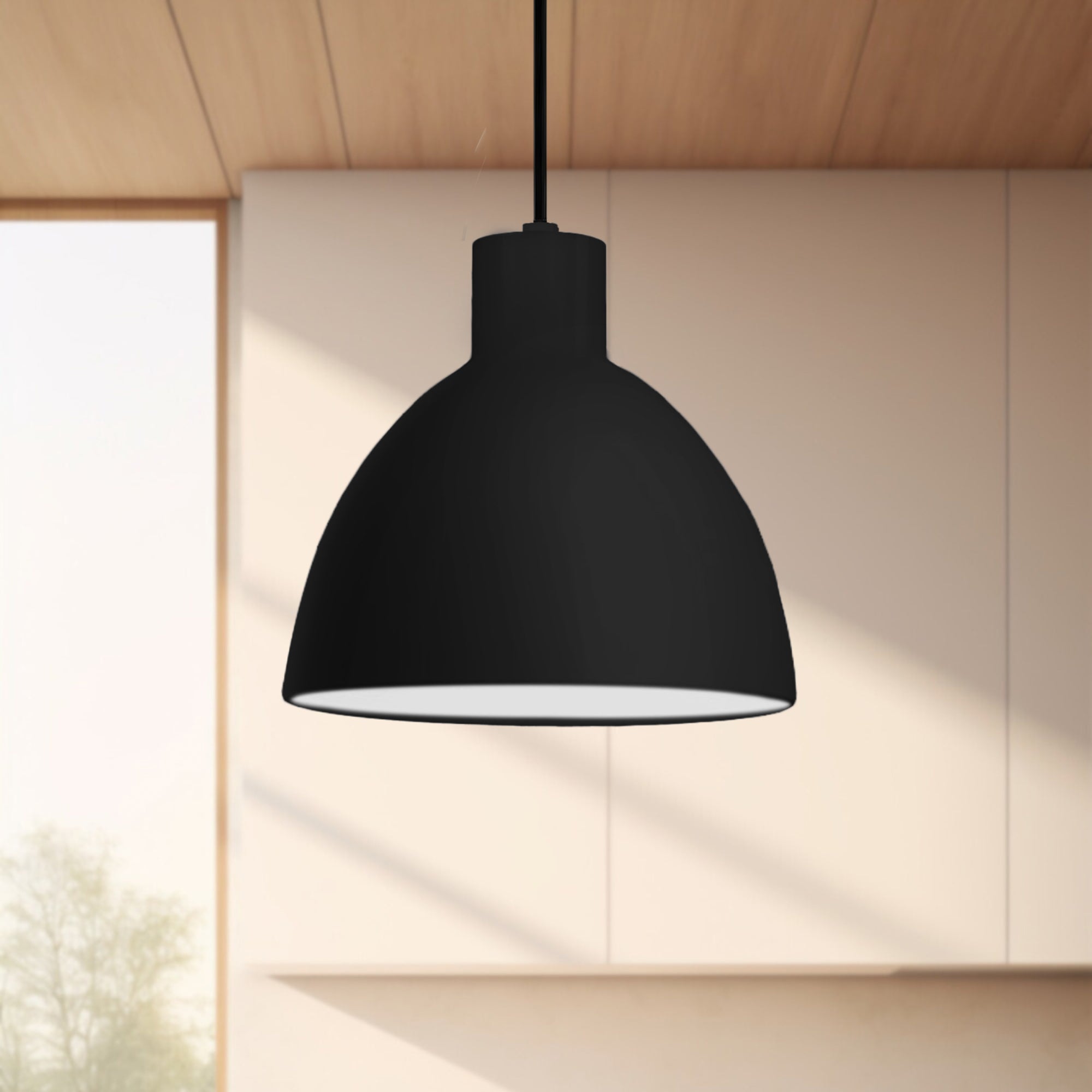 Chroma 6-in Black LED Pendant