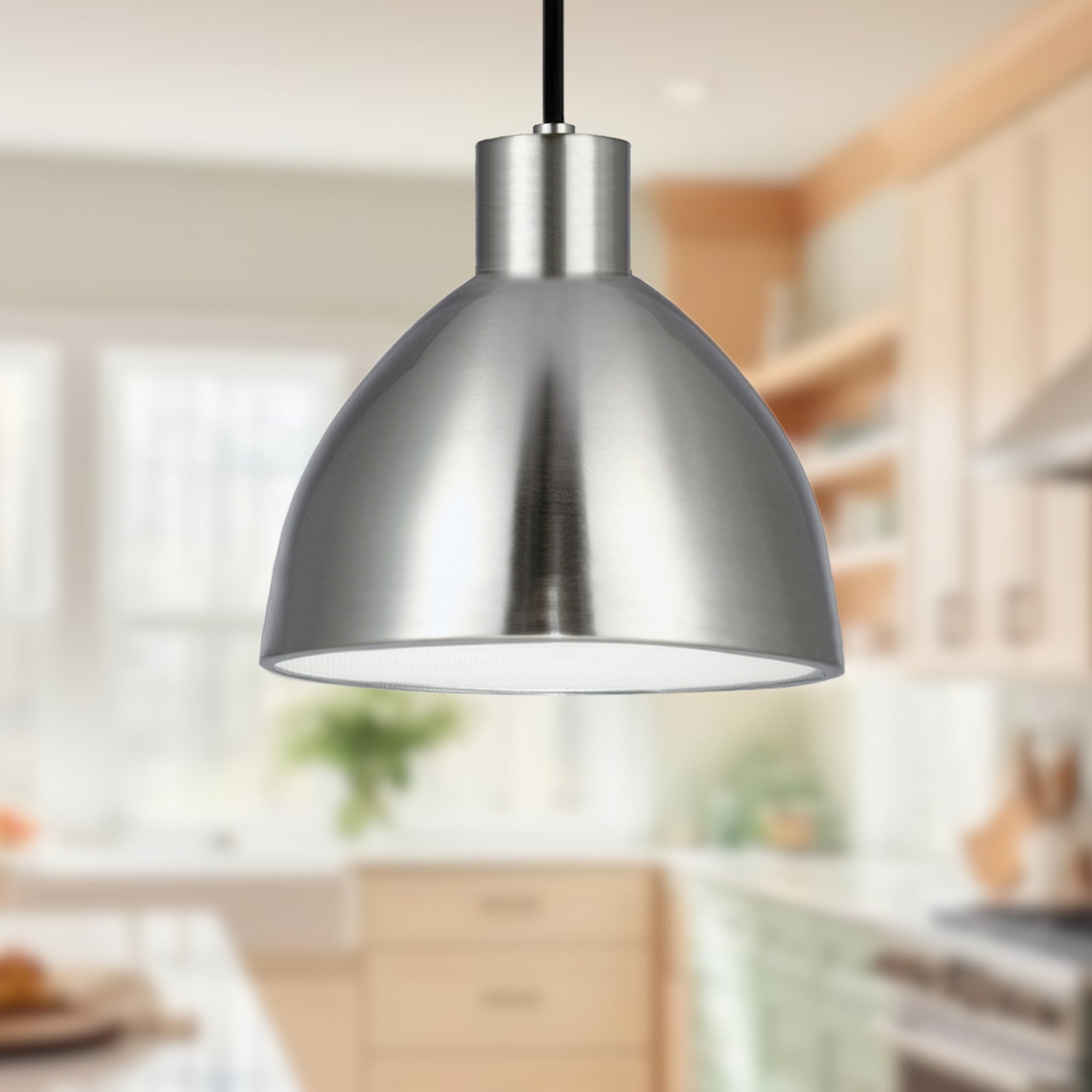 Chroma 9-in Brushed Nickel LED Pendant