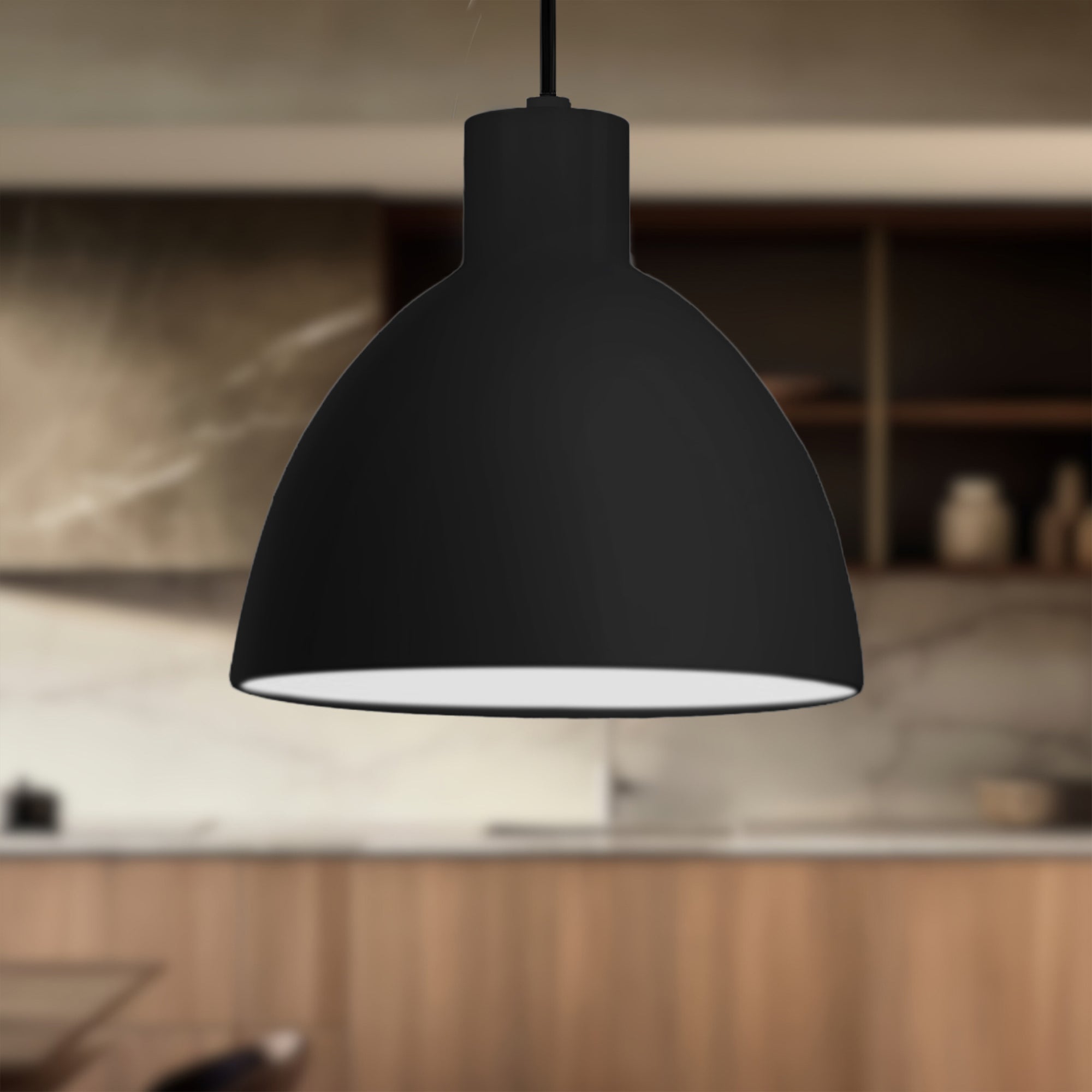 Chroma 12-in Black LED Pendant