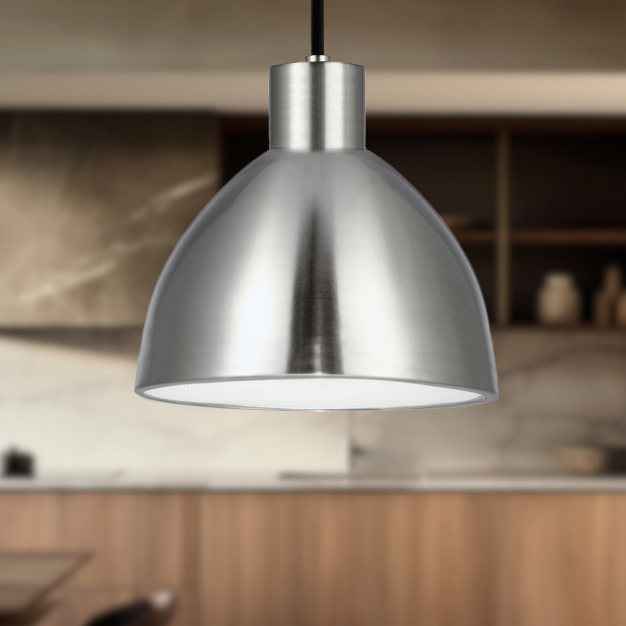 Chroma 12-in Brushed Nickel LED Pendant