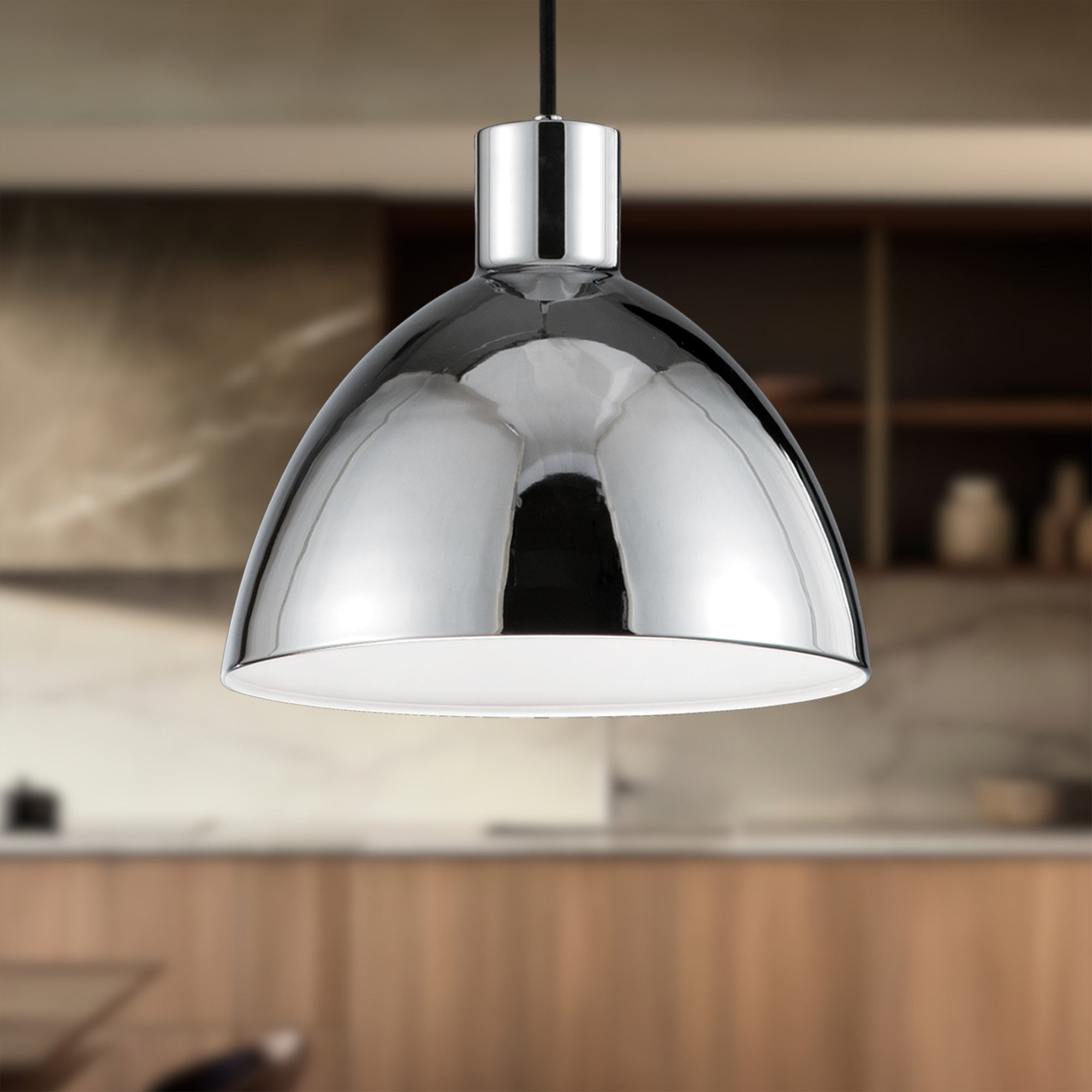 Chroma 12-in Chrome LED Pendant