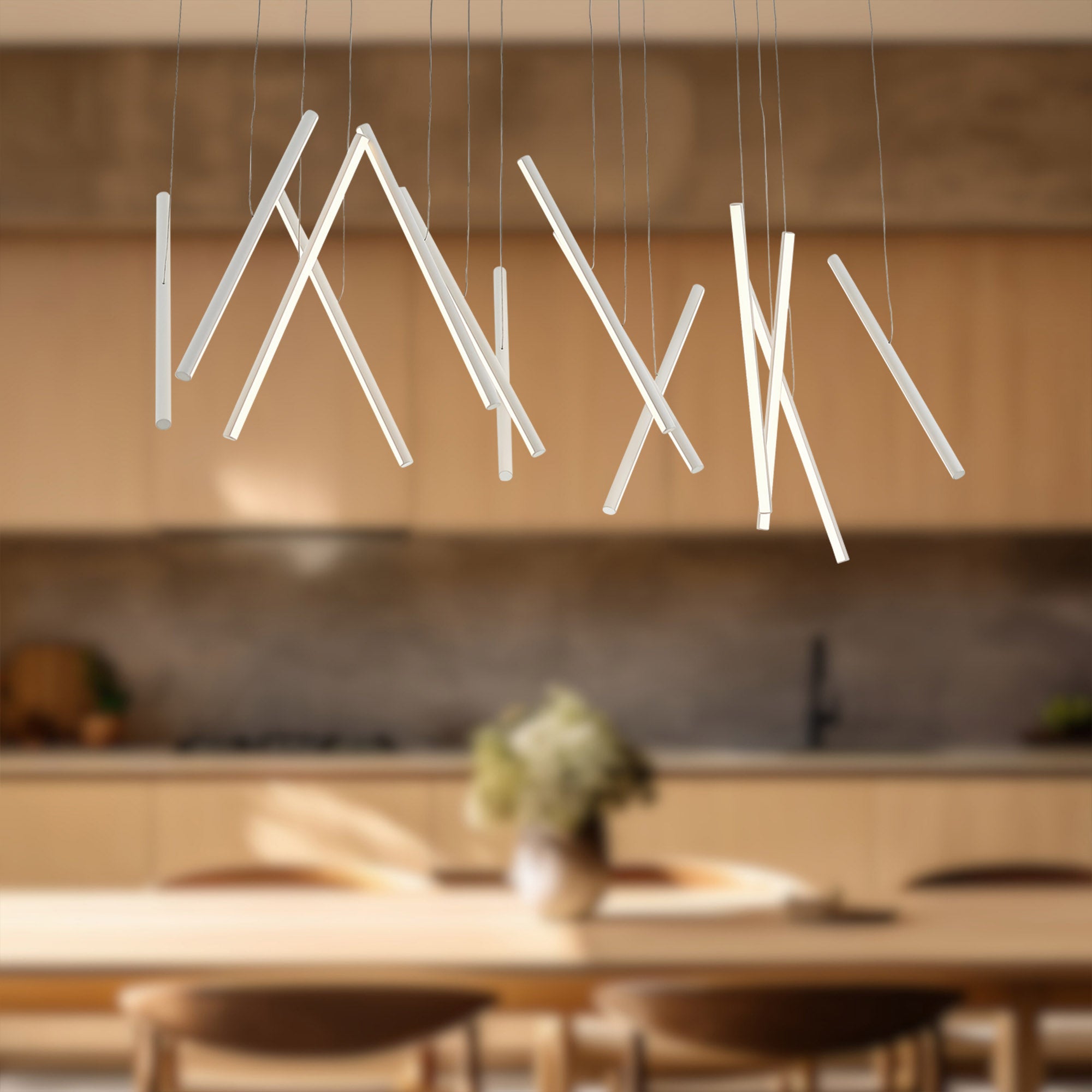 Chute 40-in White LED Linear Pendant