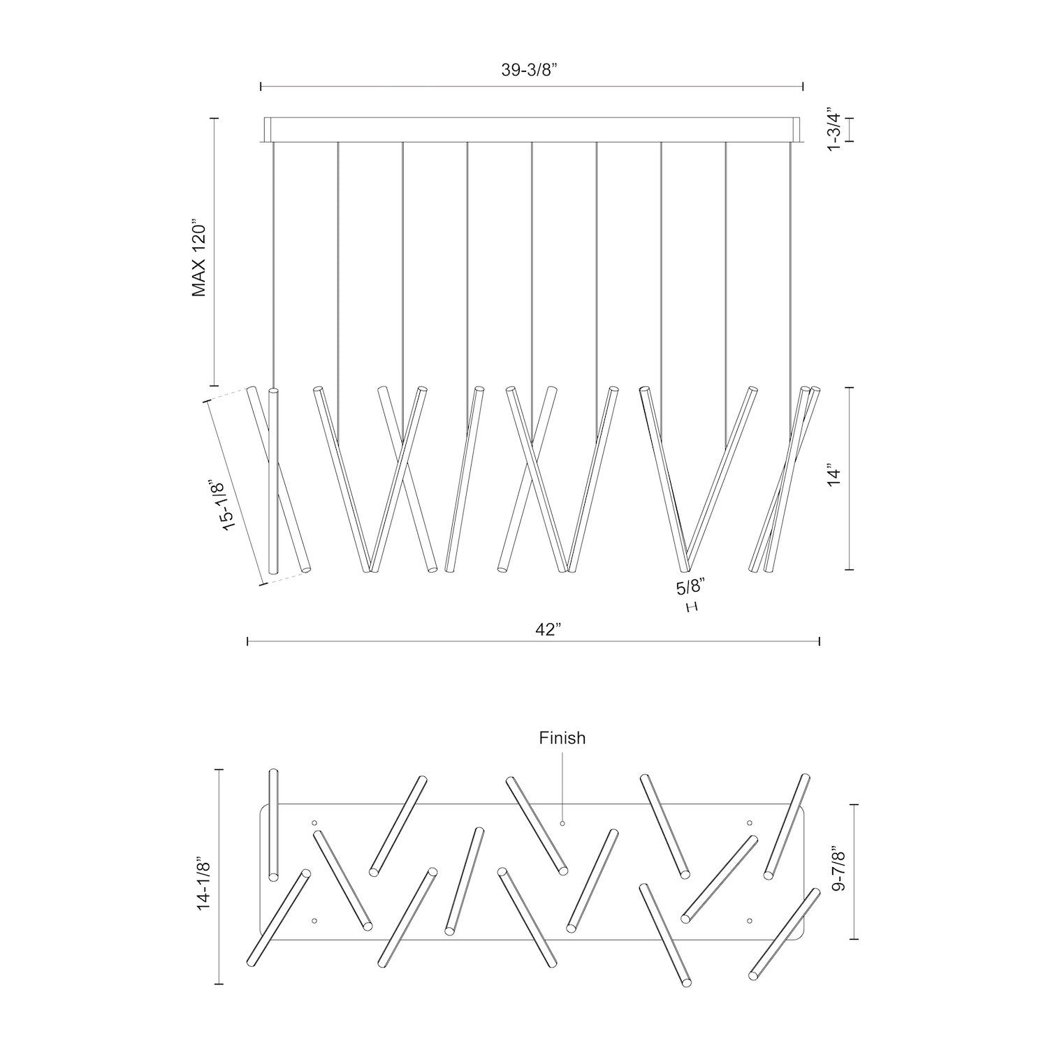Chute 40-in White LED Linear Pendant