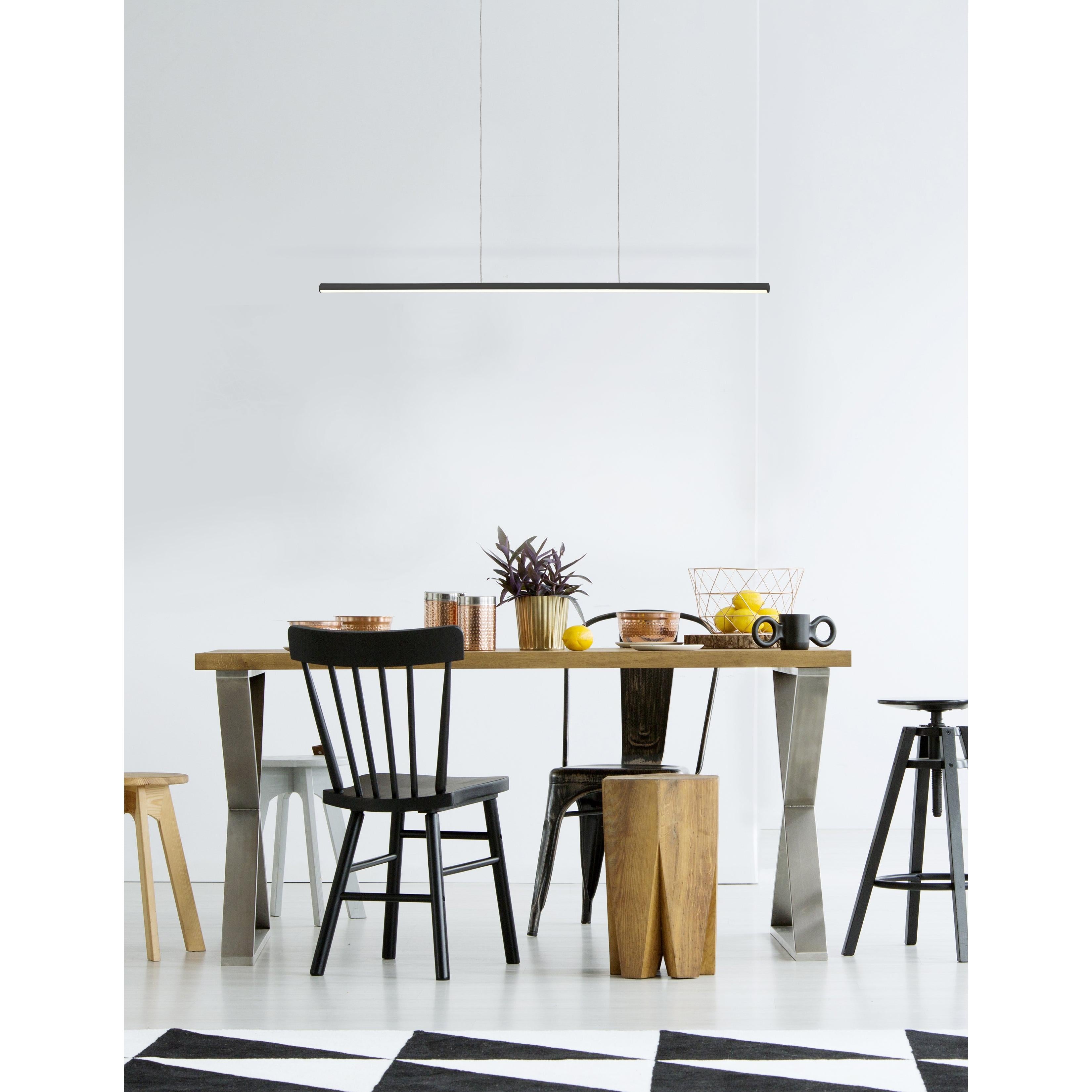 Chute 35-in Black LED Linear Pendant