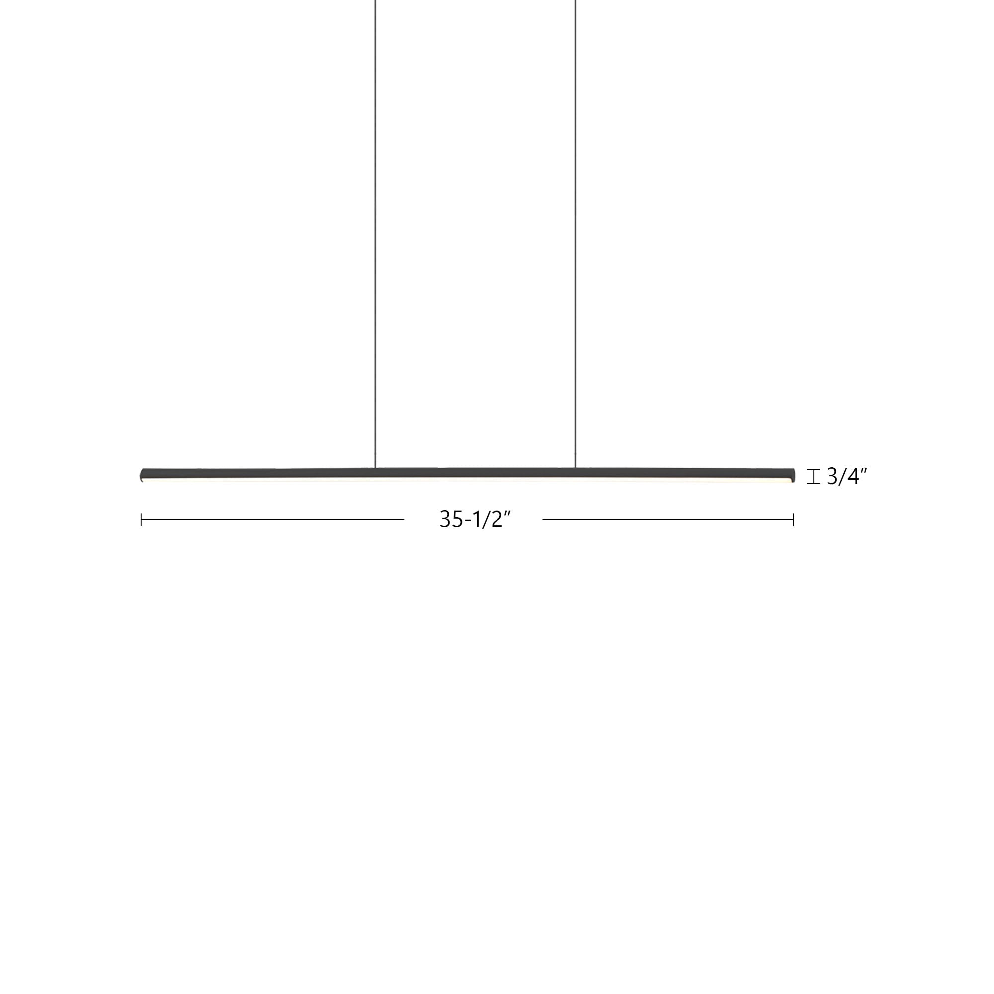 Chute 35-in Black LED Linear Pendant