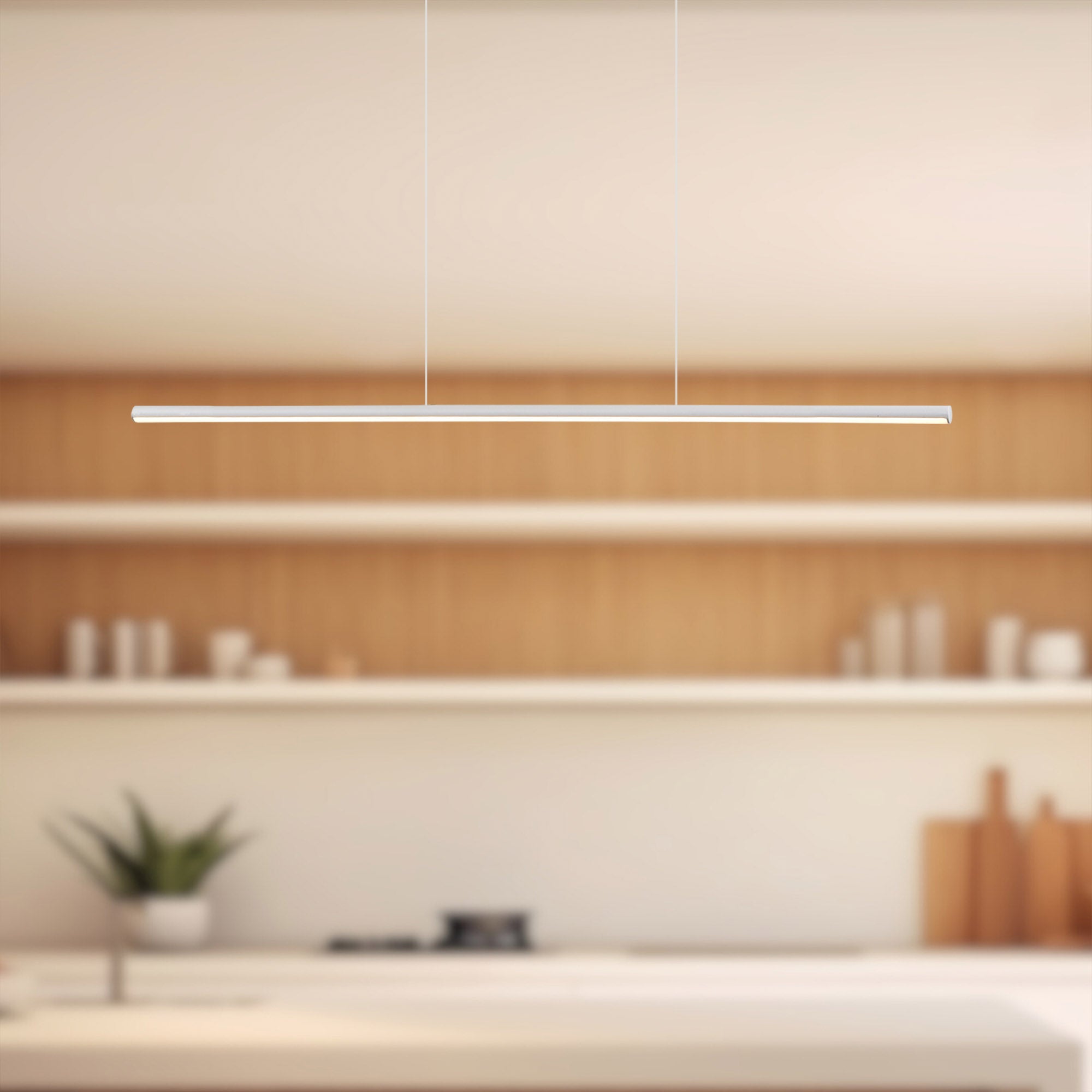 Chute 35-in White LED Linear Pendant