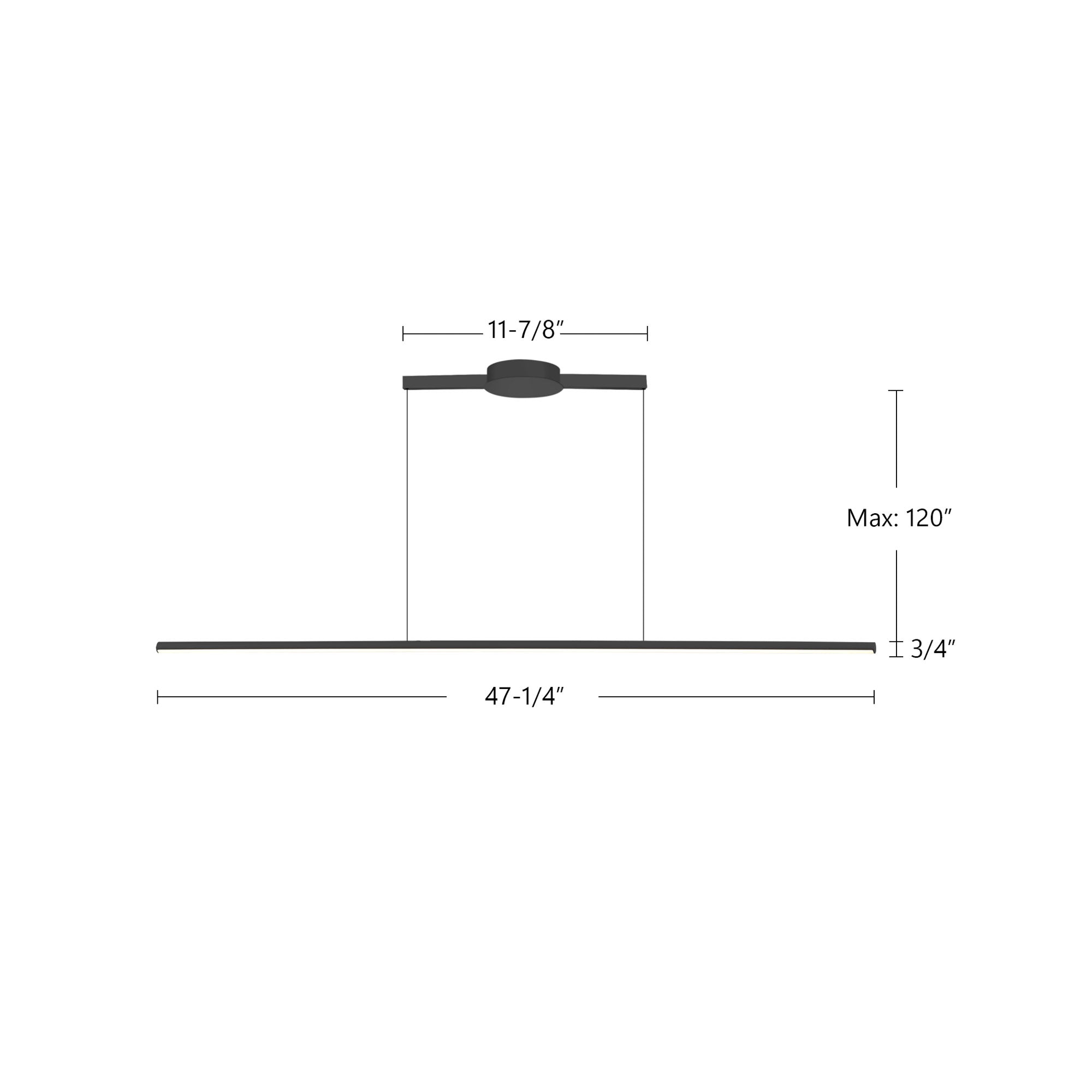 Chute 47-in Black LED Linear Pendant