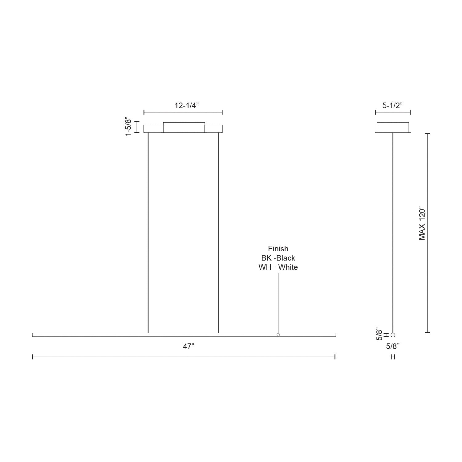 Chute 47-in White LED Linear Pendant