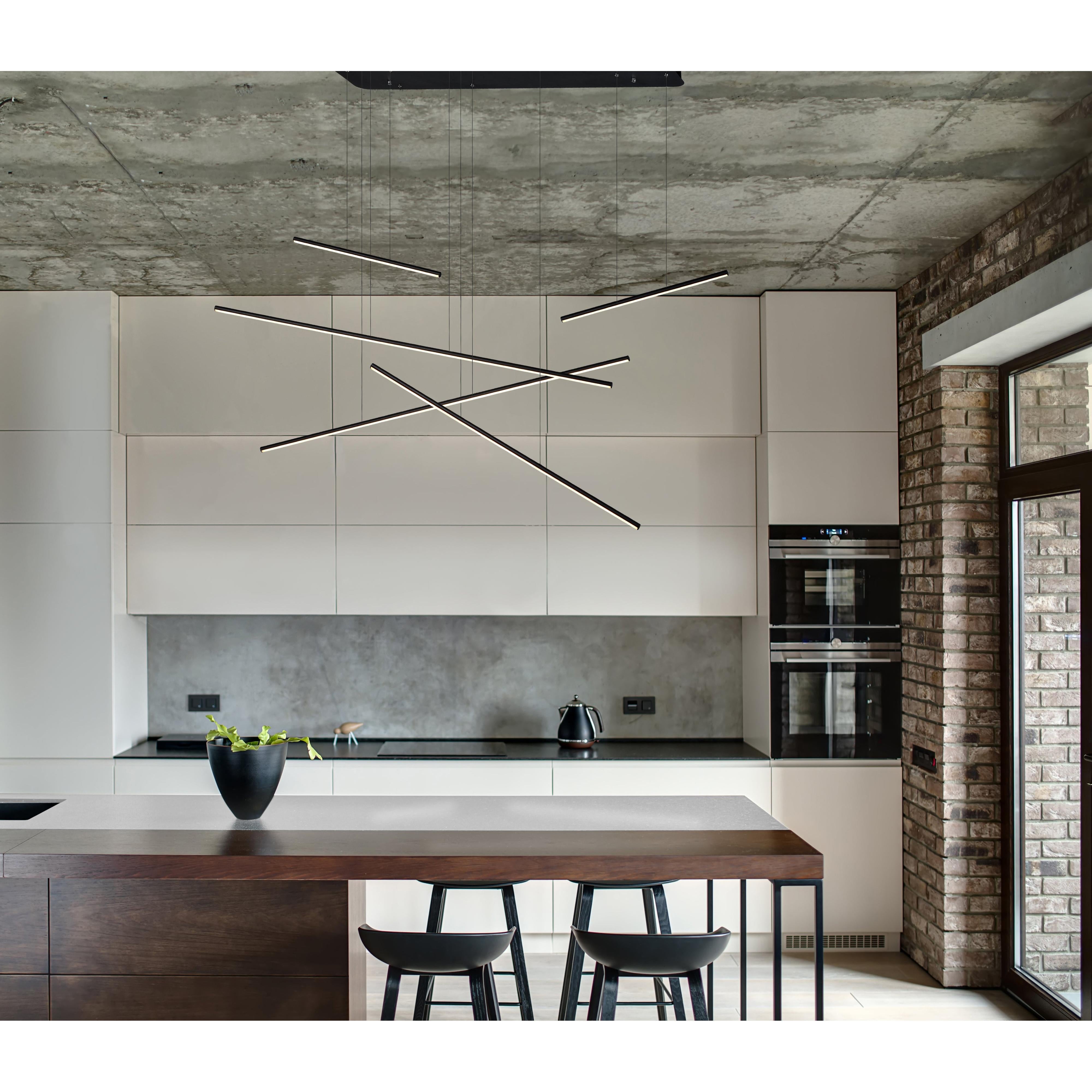 Chute Motion 60-in Black LED Multi Pendant