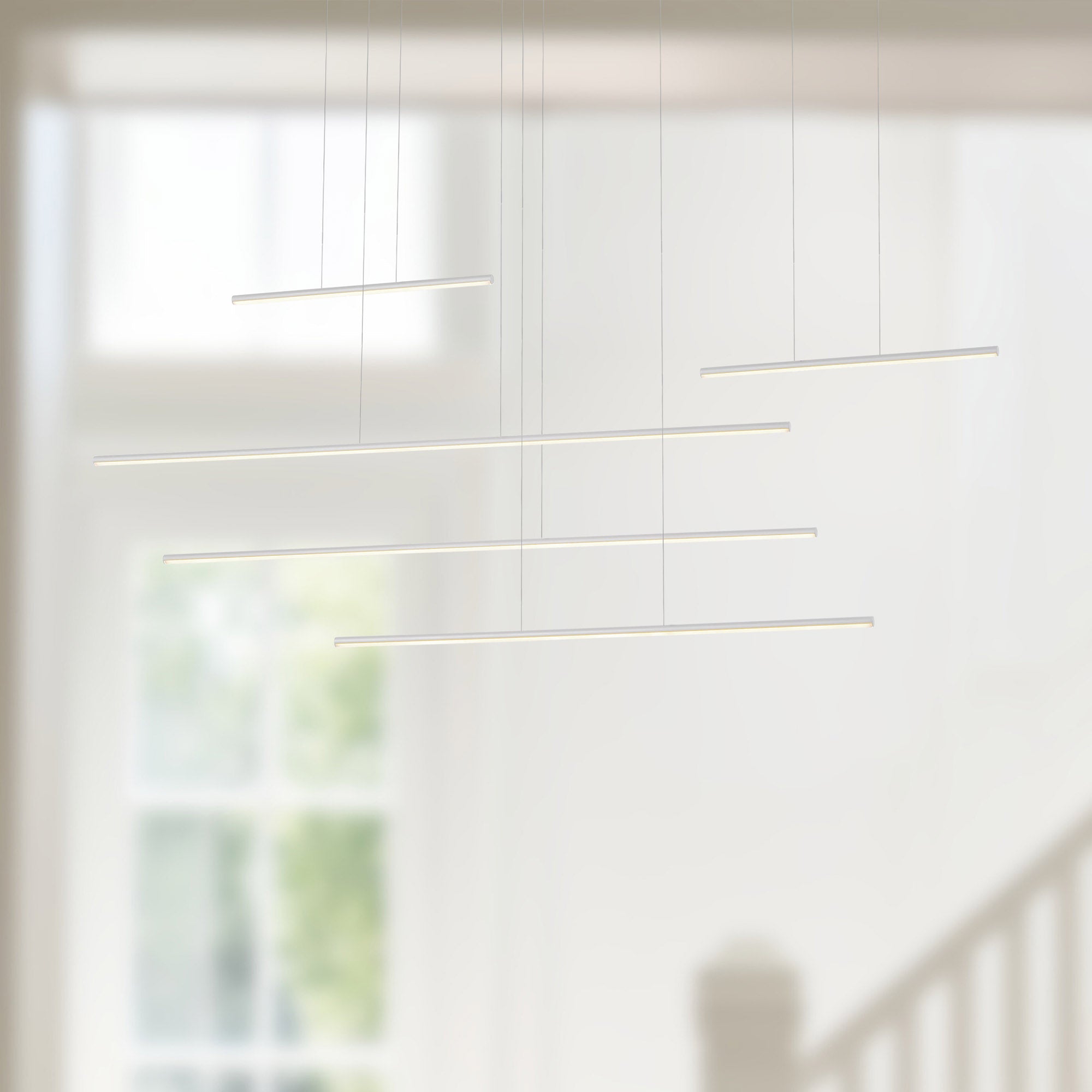 Chute Motion 60-in White LED Multi Pendant