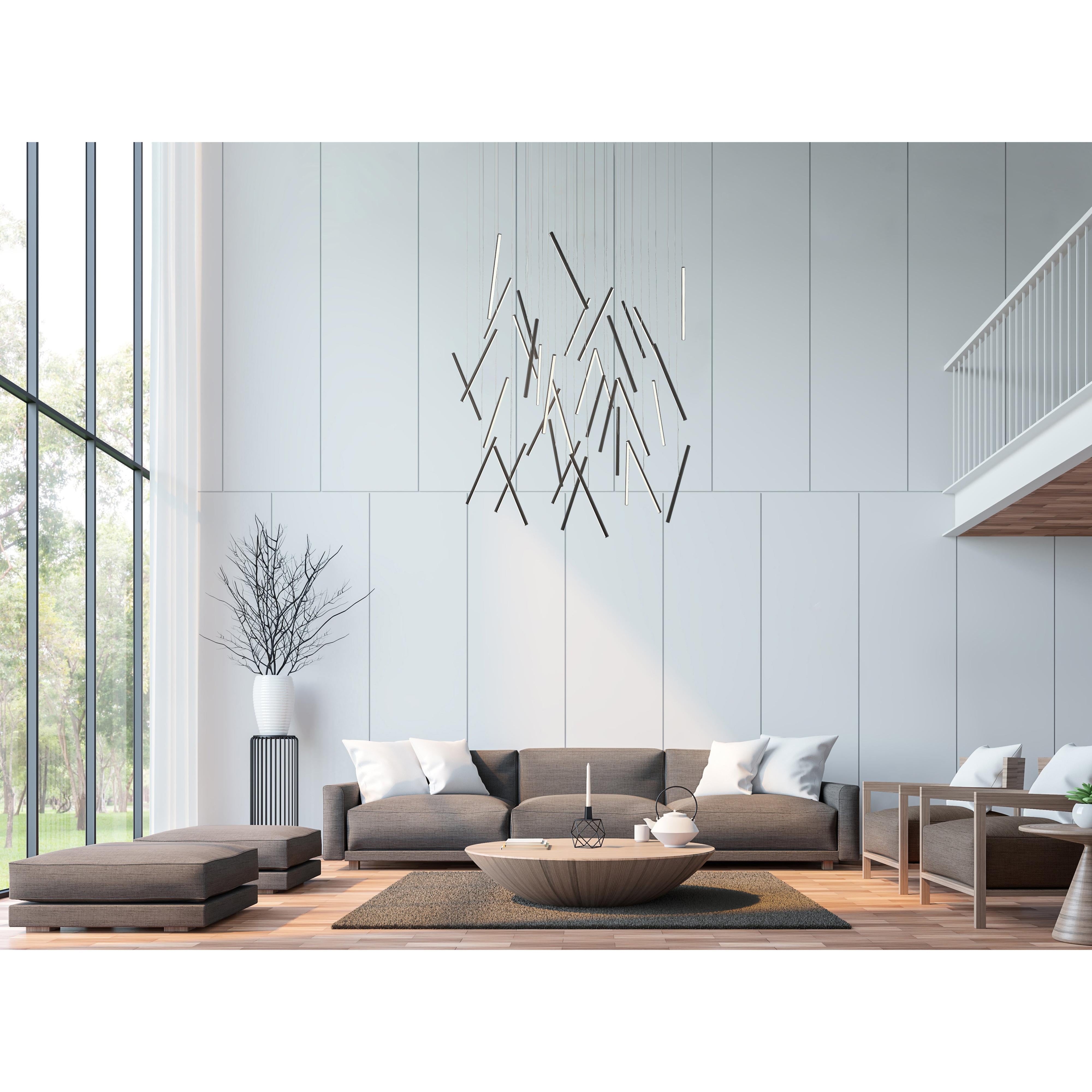 Chute 50-in Black LED Multi Pendant