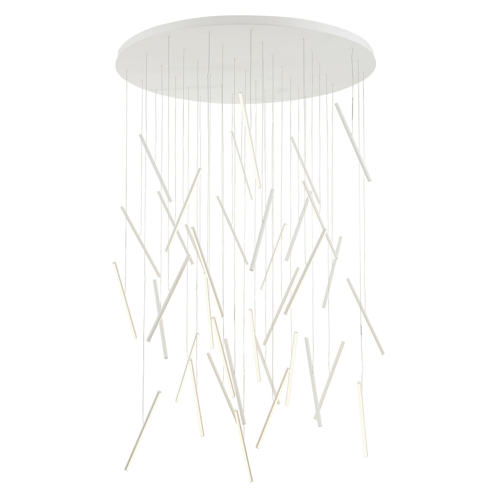 Kuzco Chute MP14850-WH Multi Pendant Light Fixture, UL Damp Rated, White