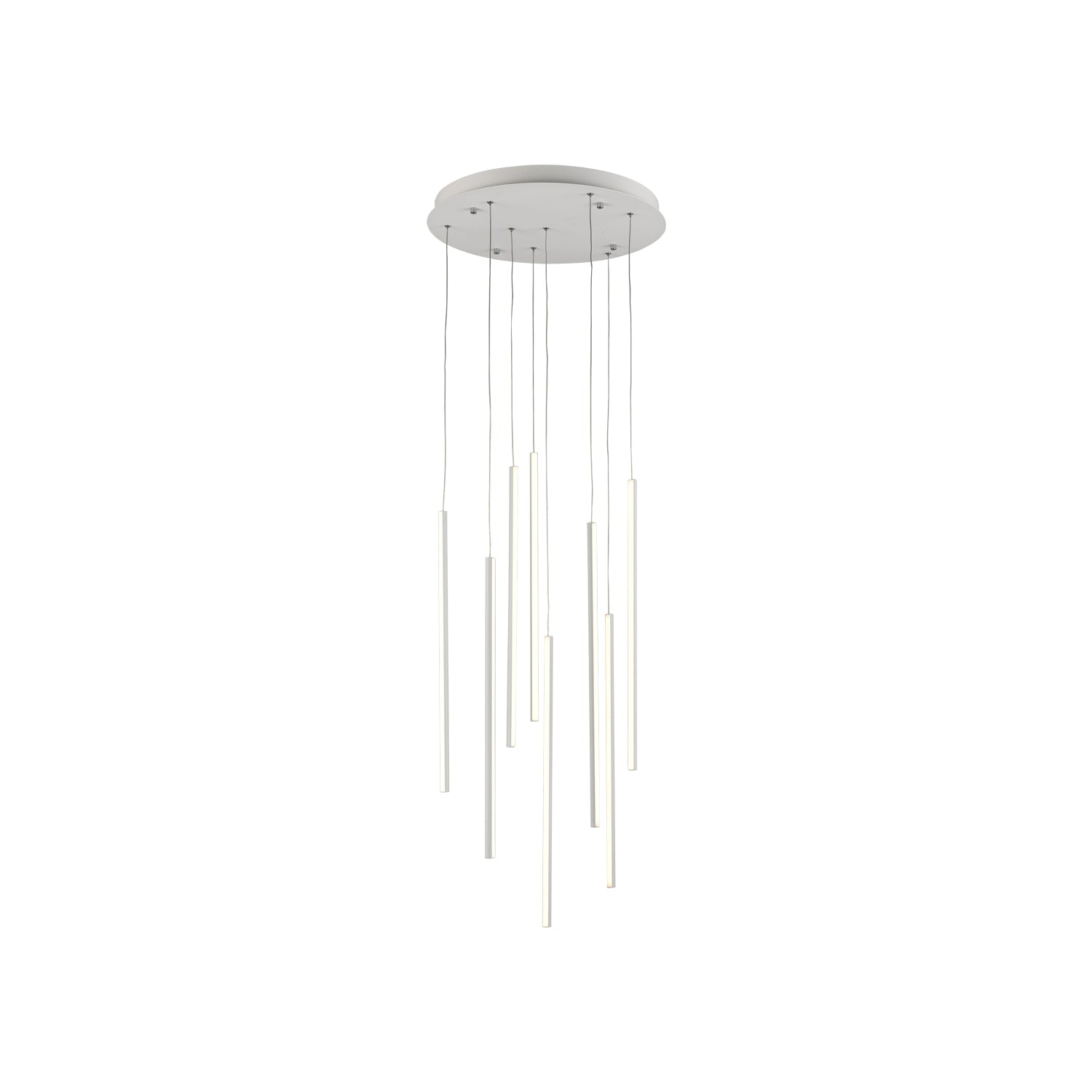 Chute 8 Head White LED Multi Pendant