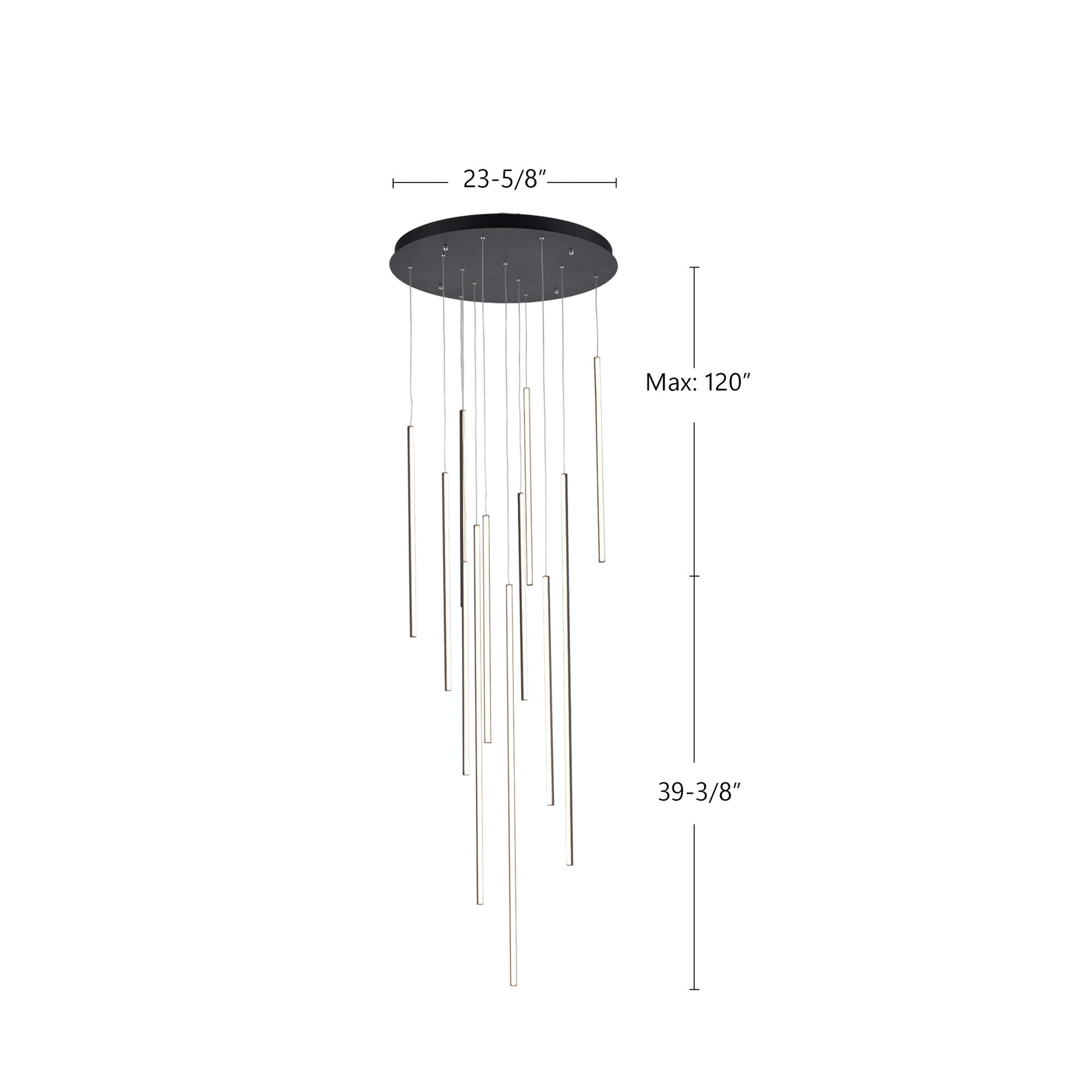 Chute 12 Head White LED Multi Pendant