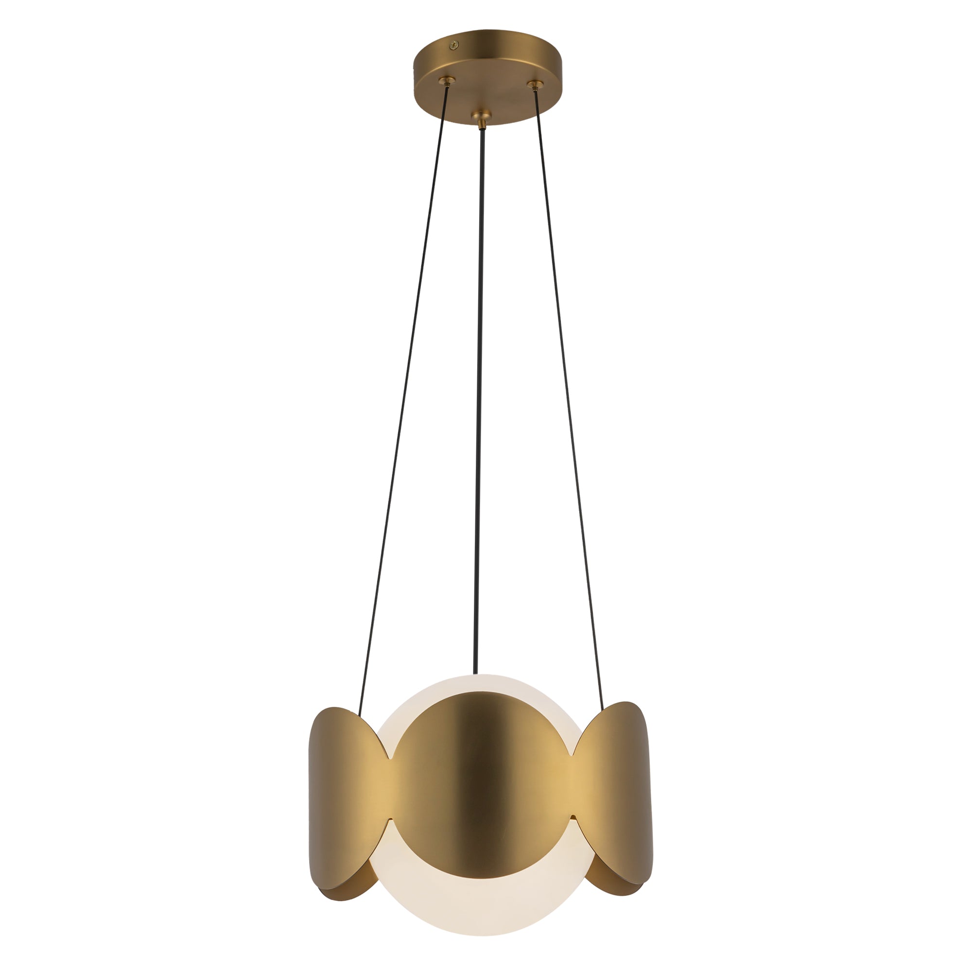 Ciel 10-in Brushed Gold/Opal Glass Socket Chandelier