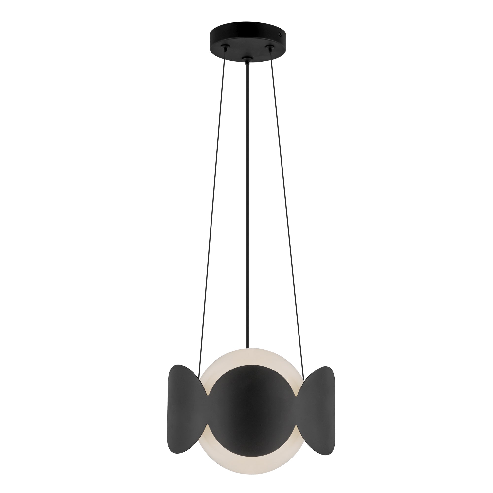 Ciel 10-in Black/Opal Glass Socket Chandelier