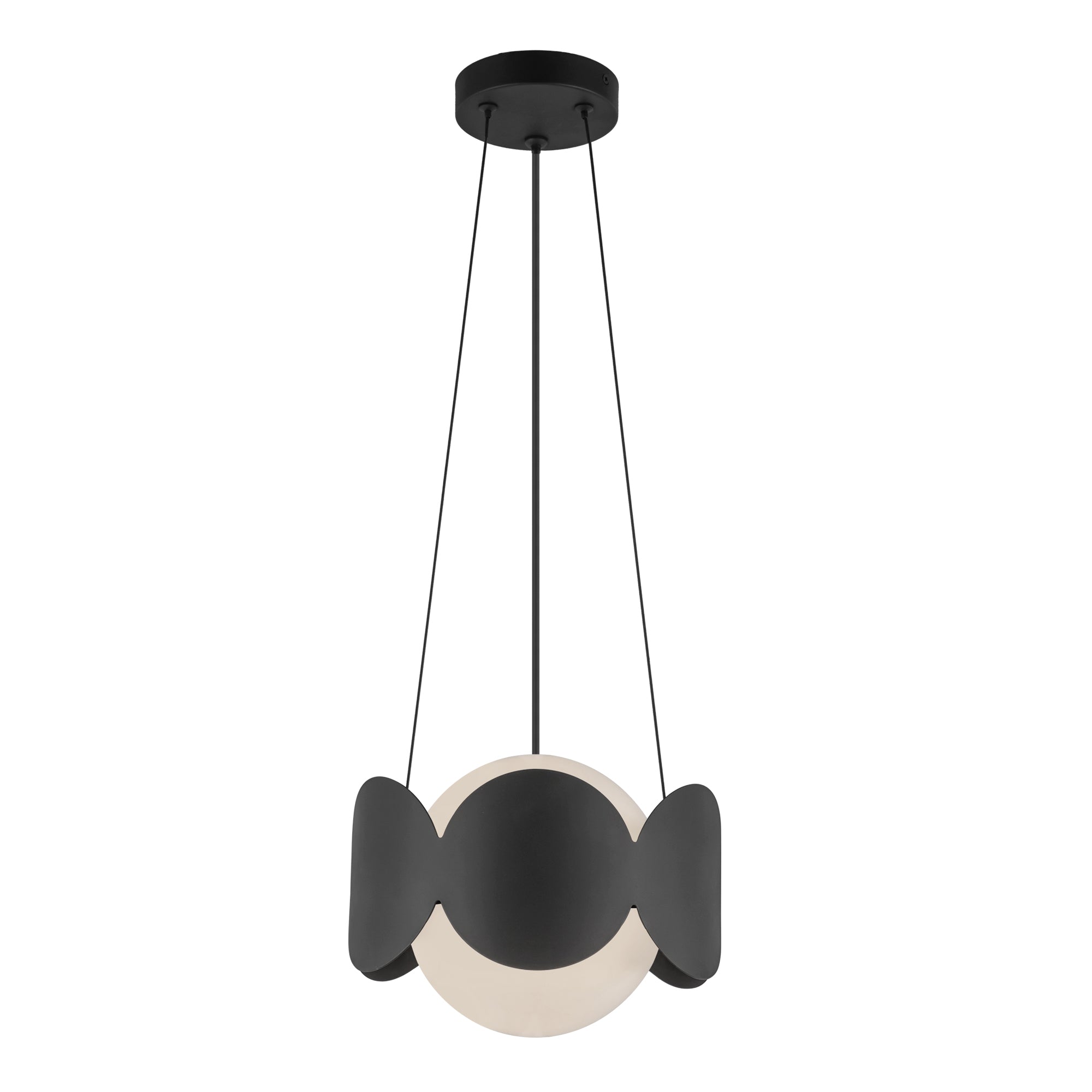 Ciel 10-in Black/Opal Glass Socket Chandelier