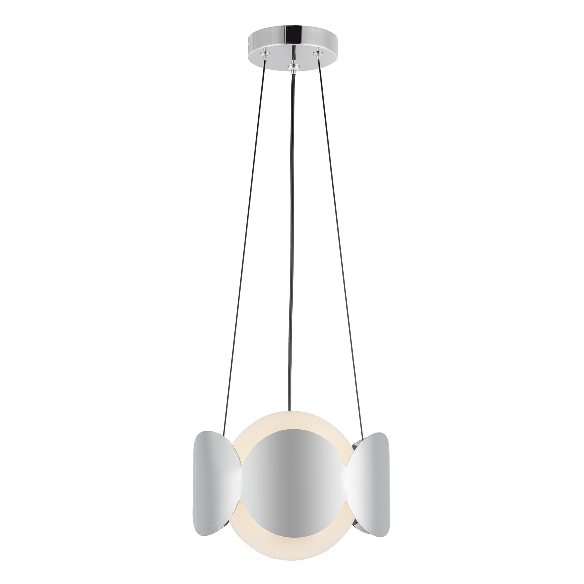 Kuzco Ciel CH59810-CH/OP Chandelier, Socket Chandelier, Chrome/Opal Glass