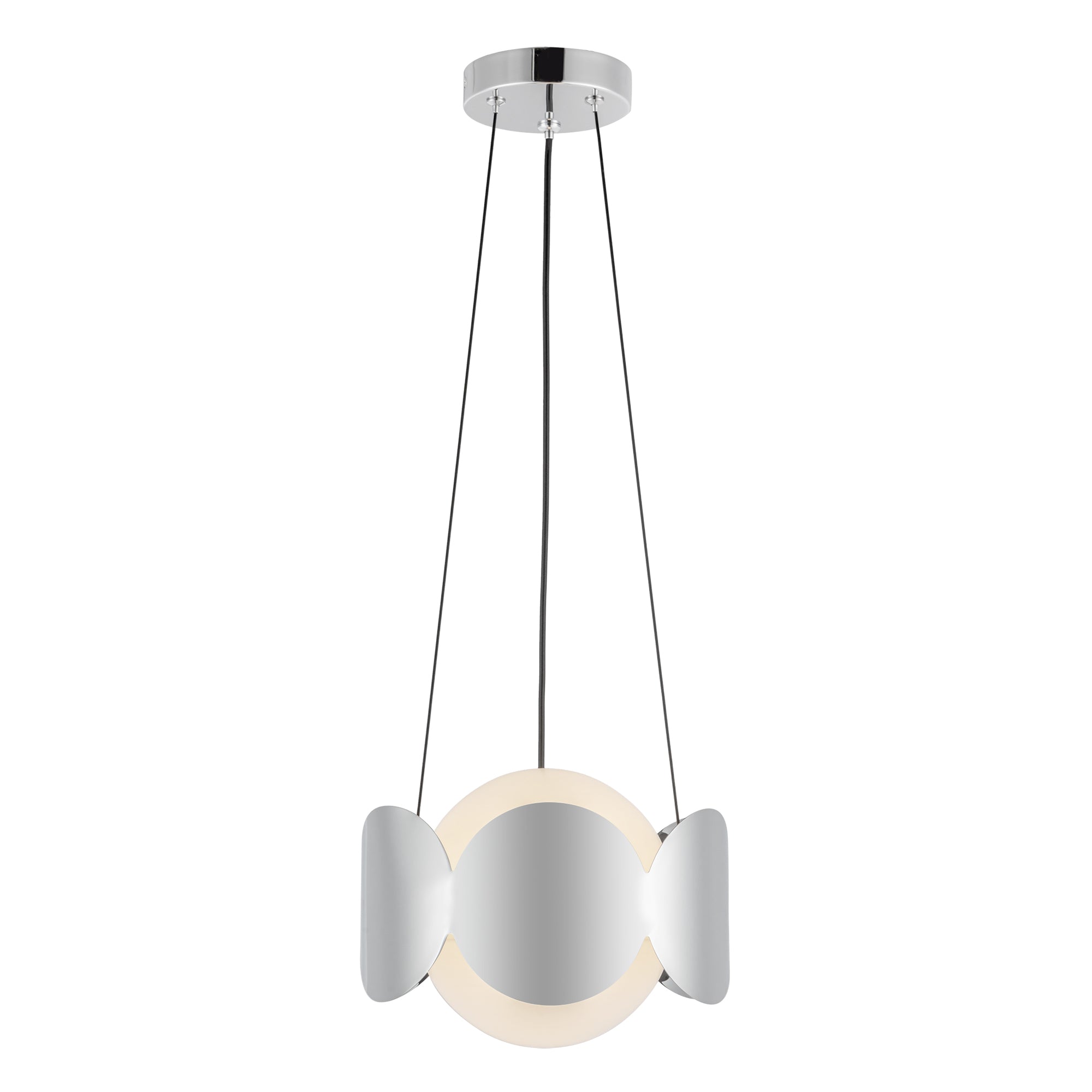 Kuzco Ciel CH59810-CH/OP Chandelier, Socket Chandelier, Chrome/Opal Glass