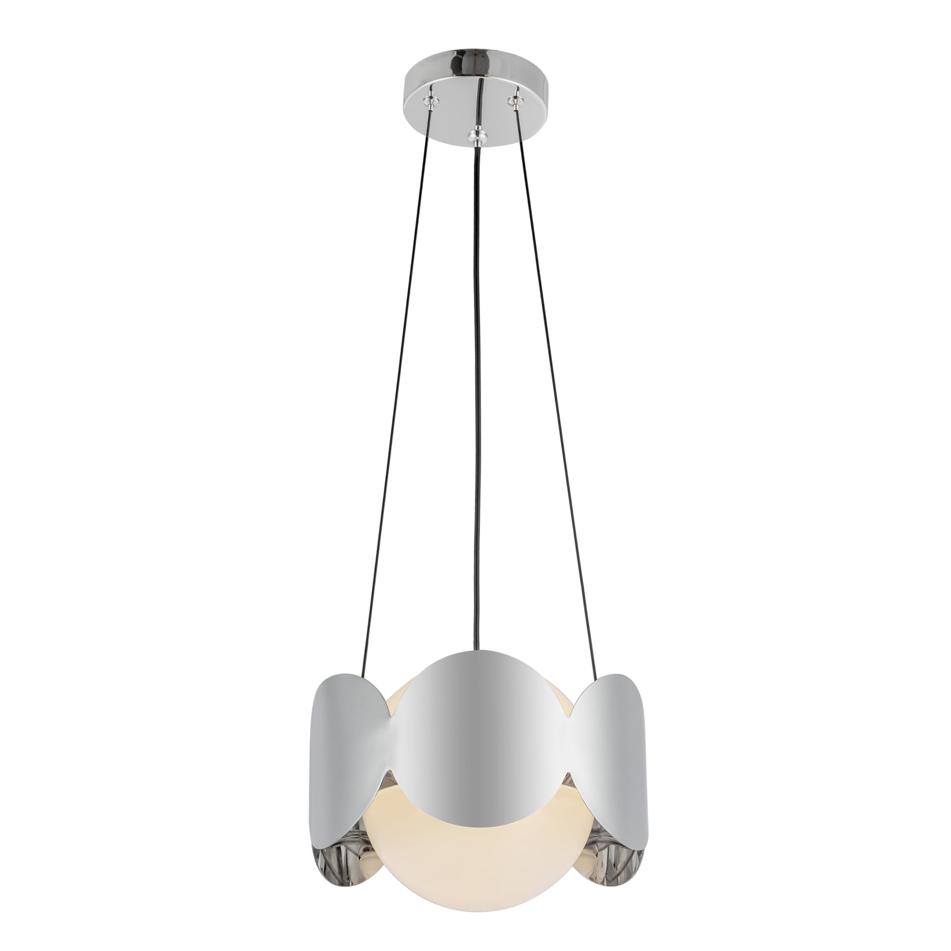 Kuzco Ciel CH59810-CH/OP Chandelier, Socket Chandelier, Chrome/Opal Glass