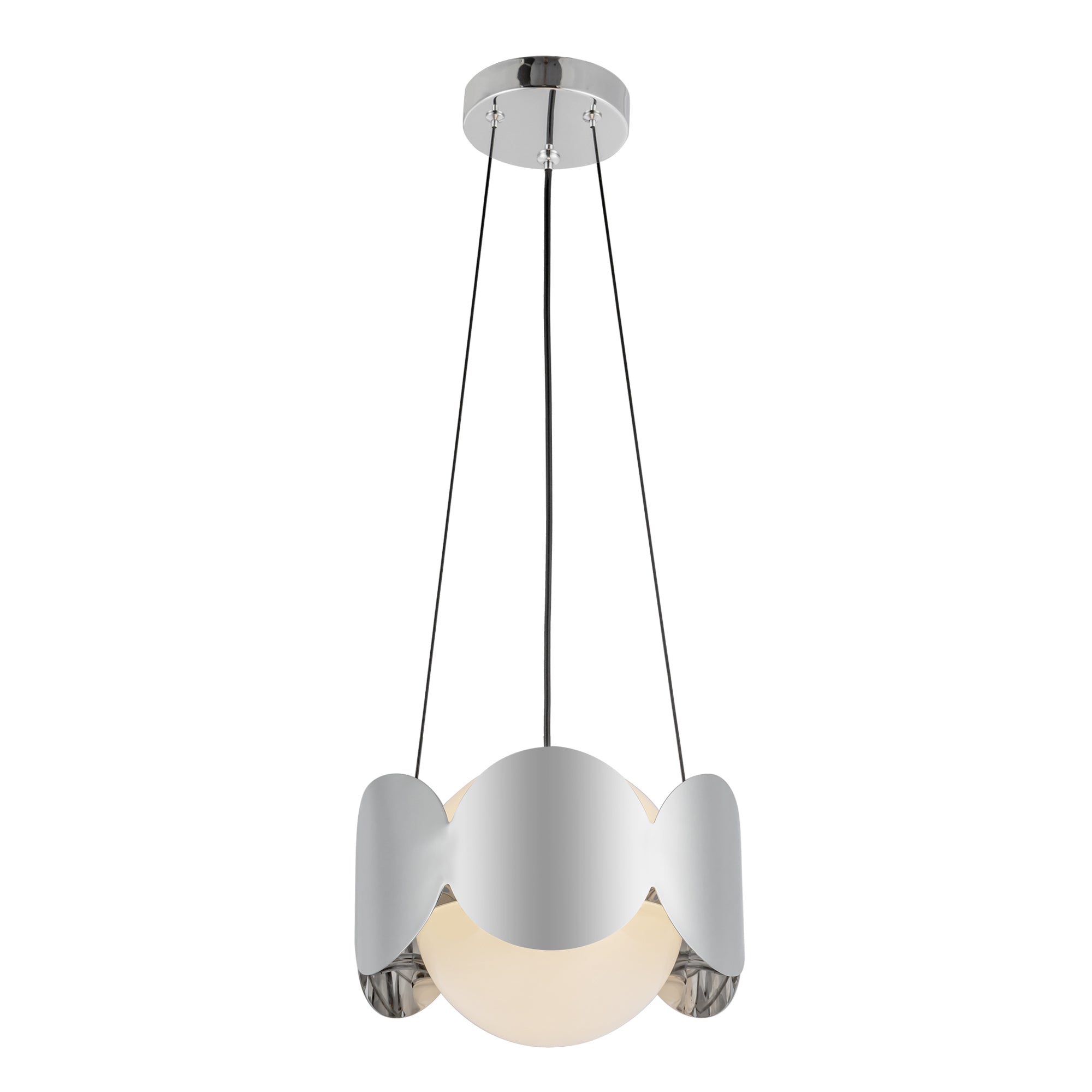 Kuzco Ciel CH59810-CH/OP Chandelier, Socket Chandelier, Chrome/Opal Glass