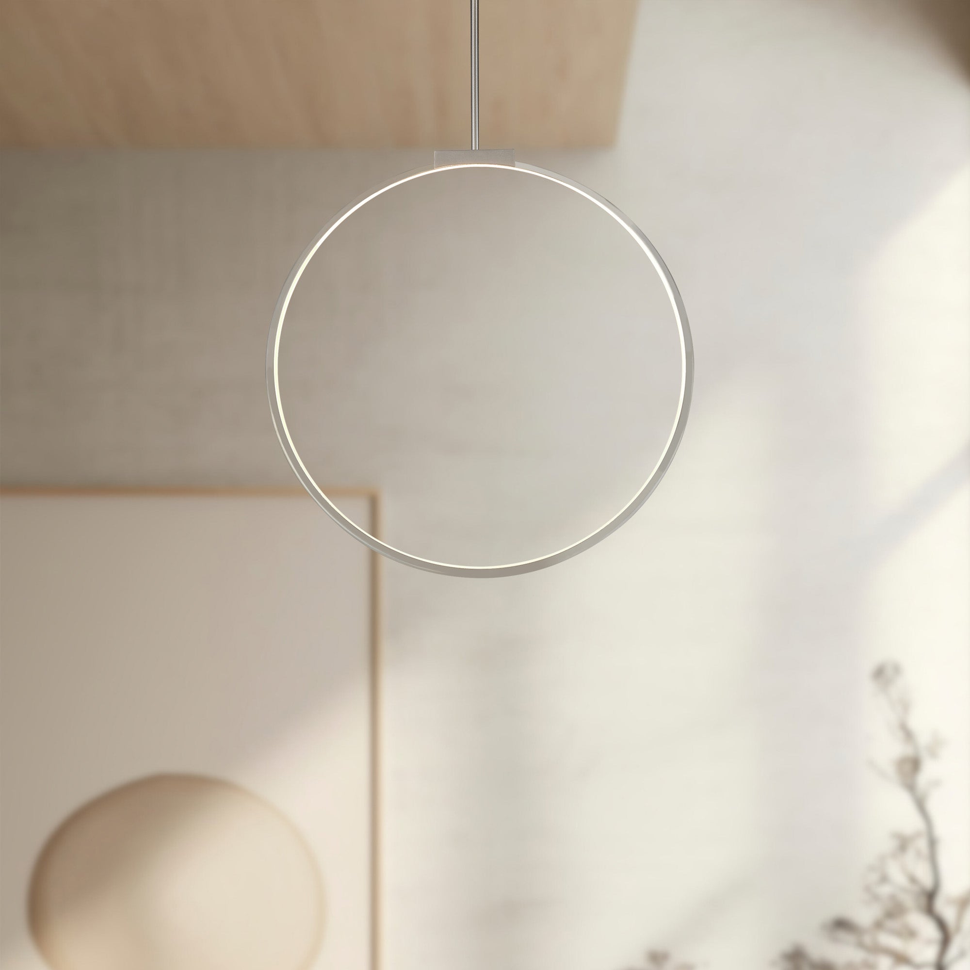 Cirque 24-in Brushed Nickel LED Pendant