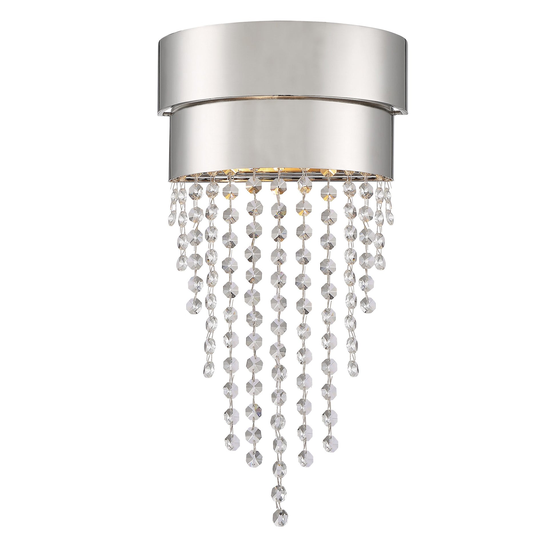 Crystorama Clarksen CLA-A3202-PN-CL-MWP – 9 Inch – 2 Light – Sconce – Polished Nickel – Dry Rated