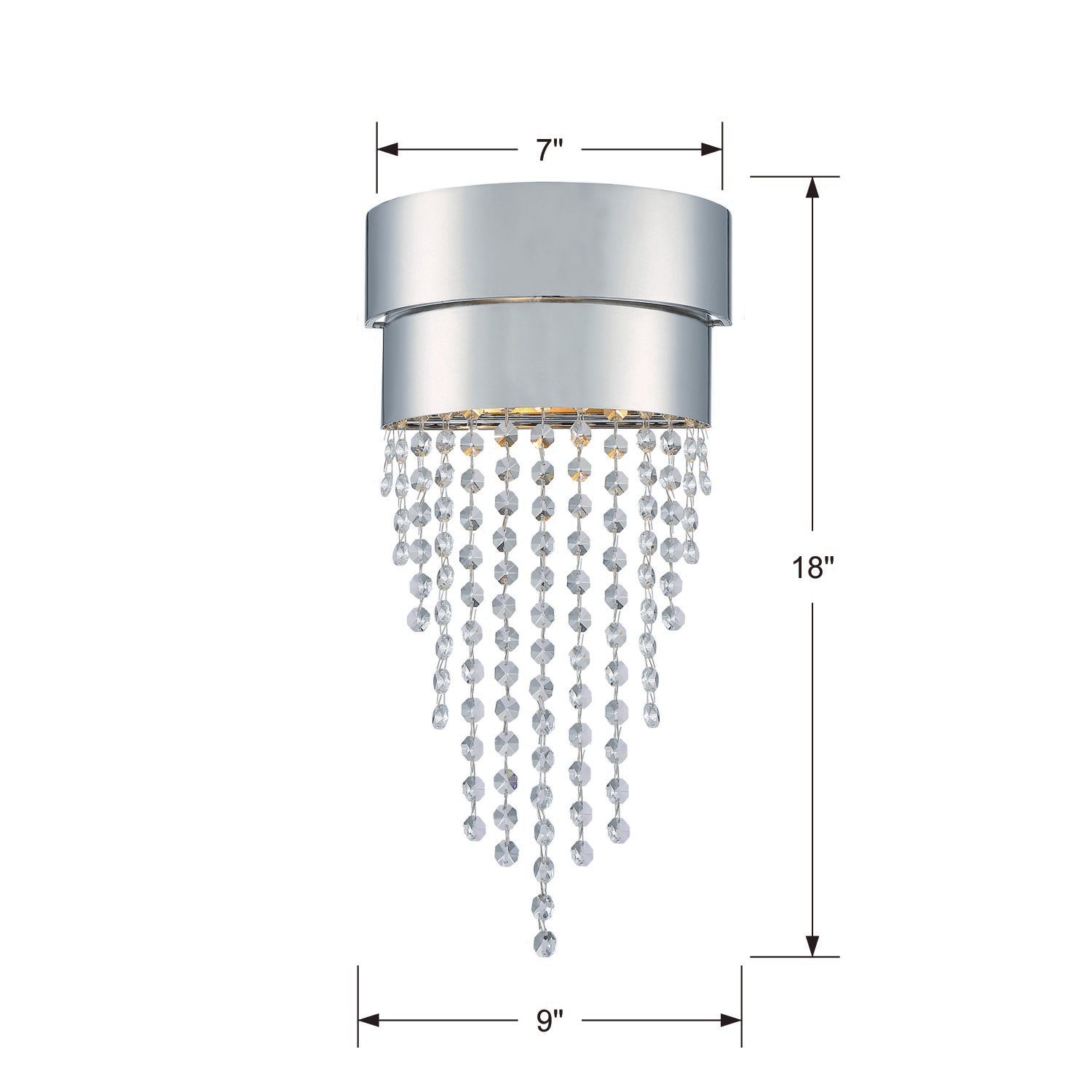 Crystorama Clarksen CLA-A3202-PN-CL-MWP – 9 Inch – 2 Light – Sconce – Polished Nickel – Dry Rated