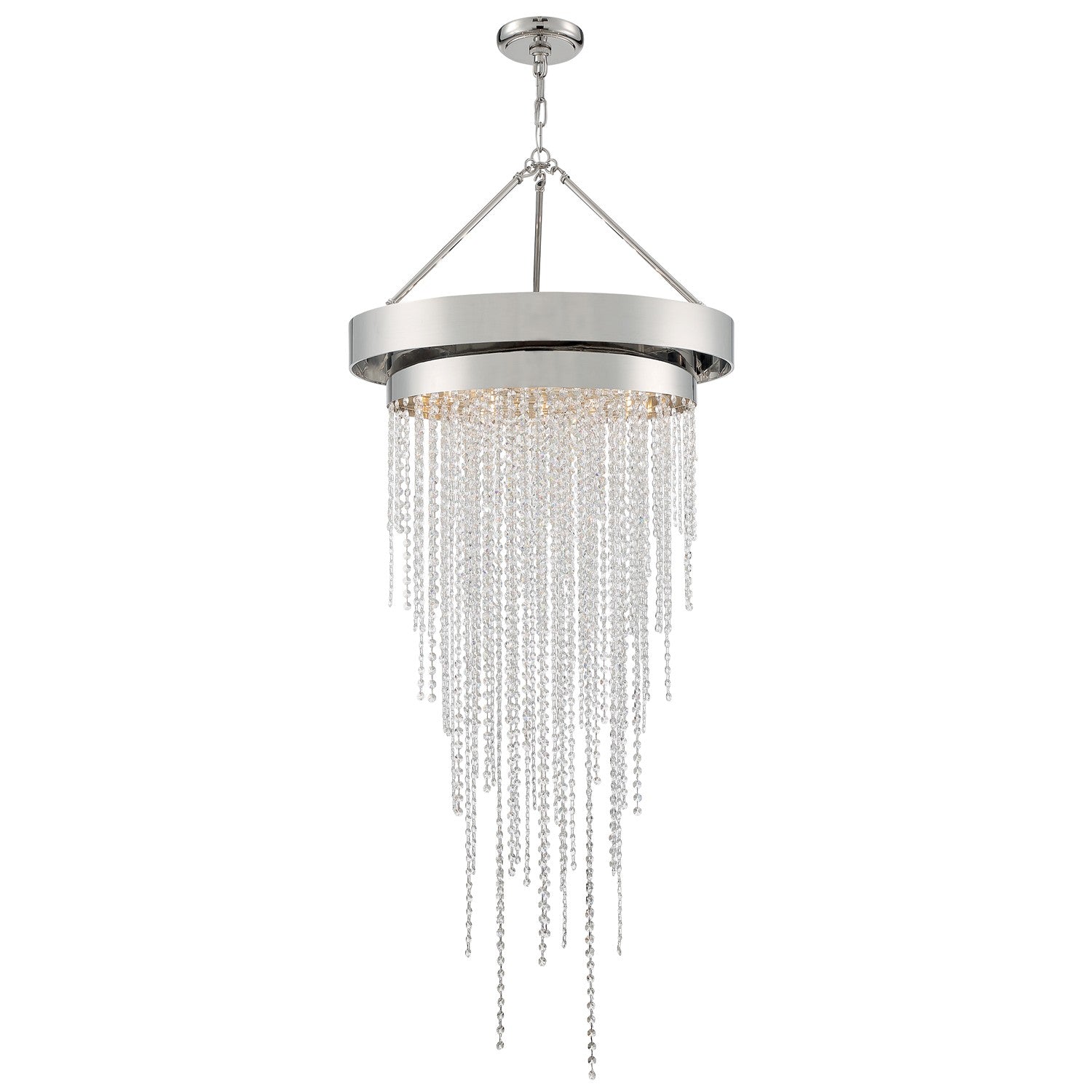 Crystorama Clarksen CLA-A3207-PN-CL-MWP – 26 Inch – 6 Light – Chandelier – Polished Nickel – Dry Rated