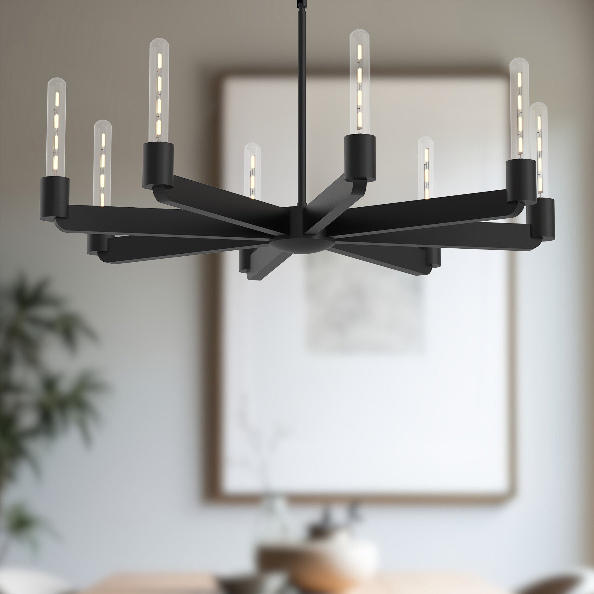 Claire 32-in Matte Black 8 Lights Chandeliers