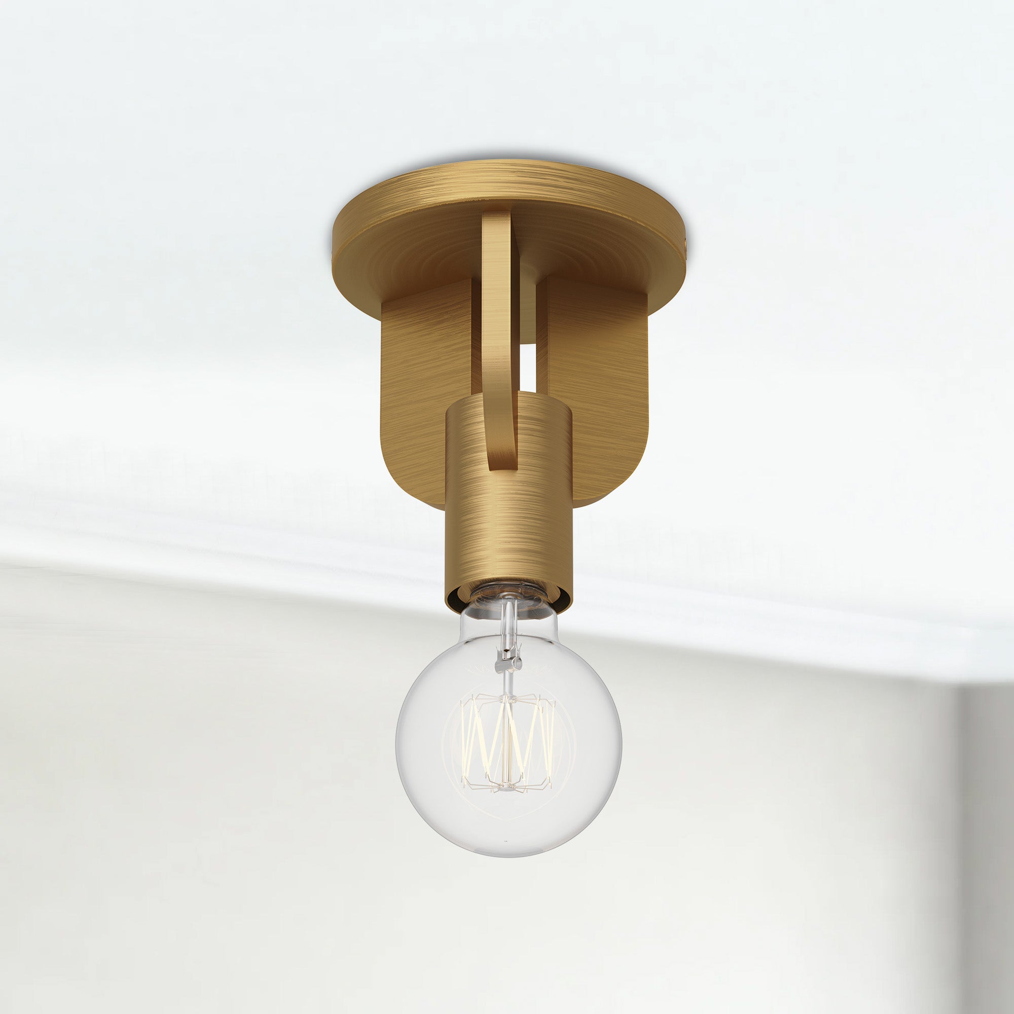 Claire 5-in Aged Gold 1 Light Semi Flush Mount