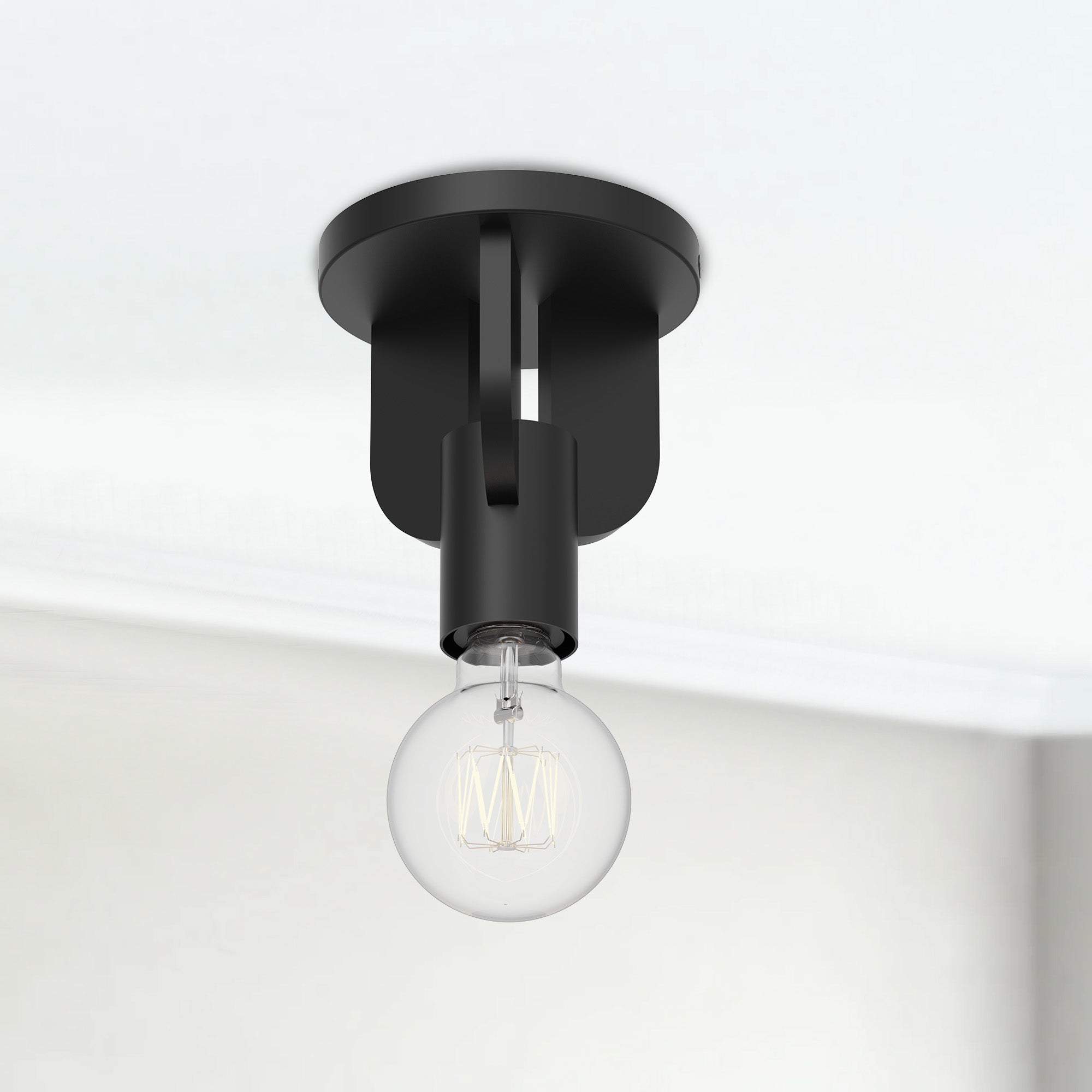 Claire 5-in Matte Black 1 Light Semi Flush Mount