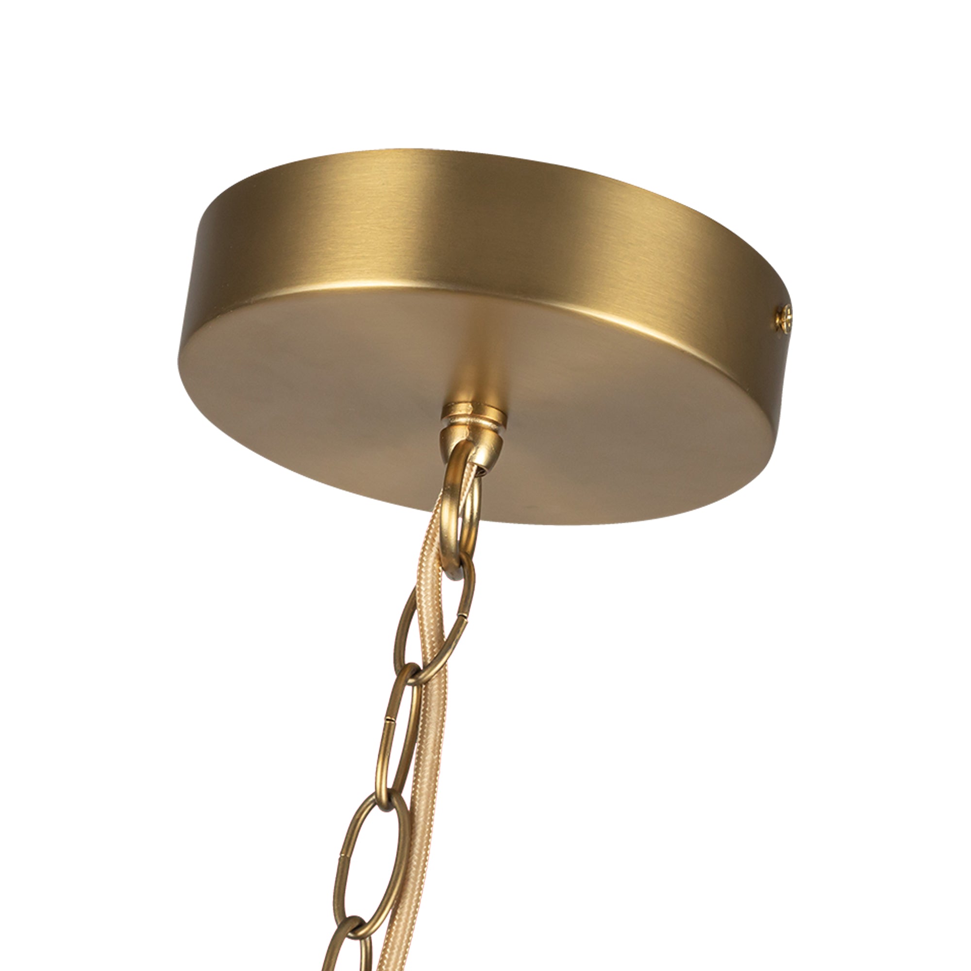 Cleo 16-in Brushed Gold/Opal Glass LED Chandelier