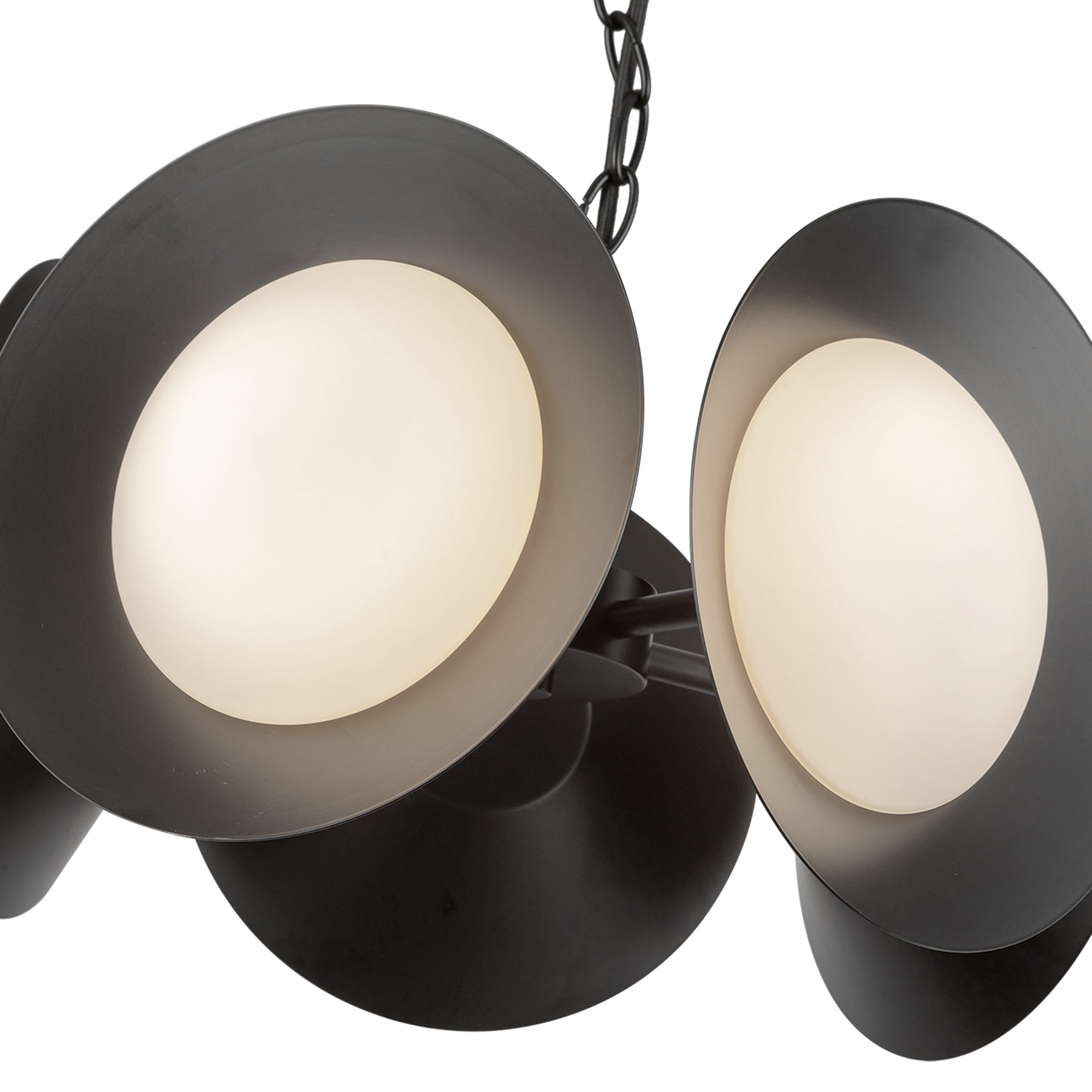 Cleo 16-in Black/Opal Glass LED Chandelier