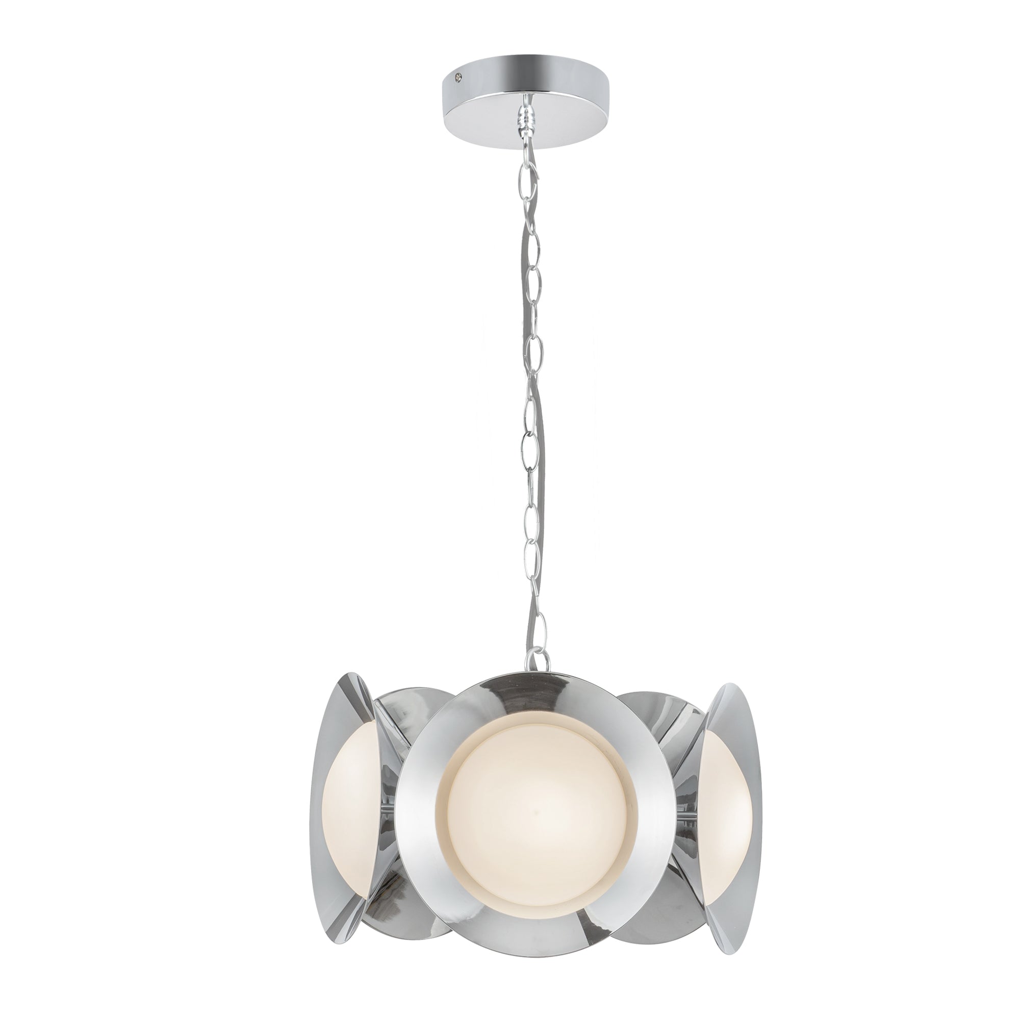 Cleo 16-in Chrome/Opal Glass LED Chandelier