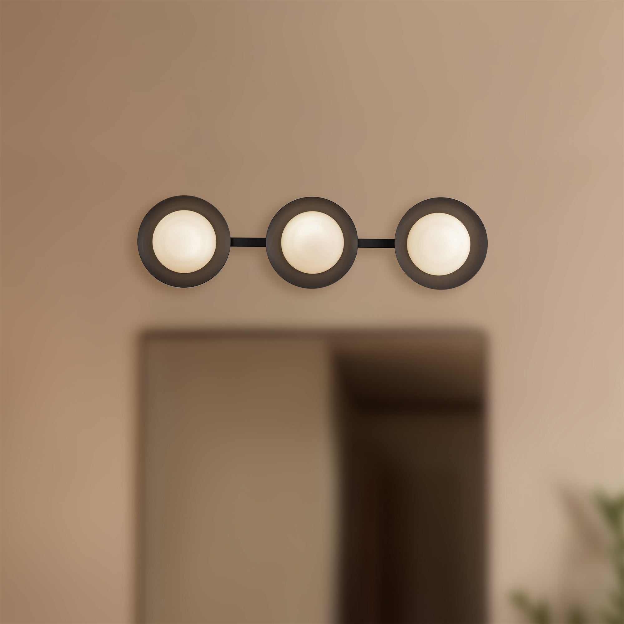 Cleo 23-in Black/Opal Glass LED Vanity Light