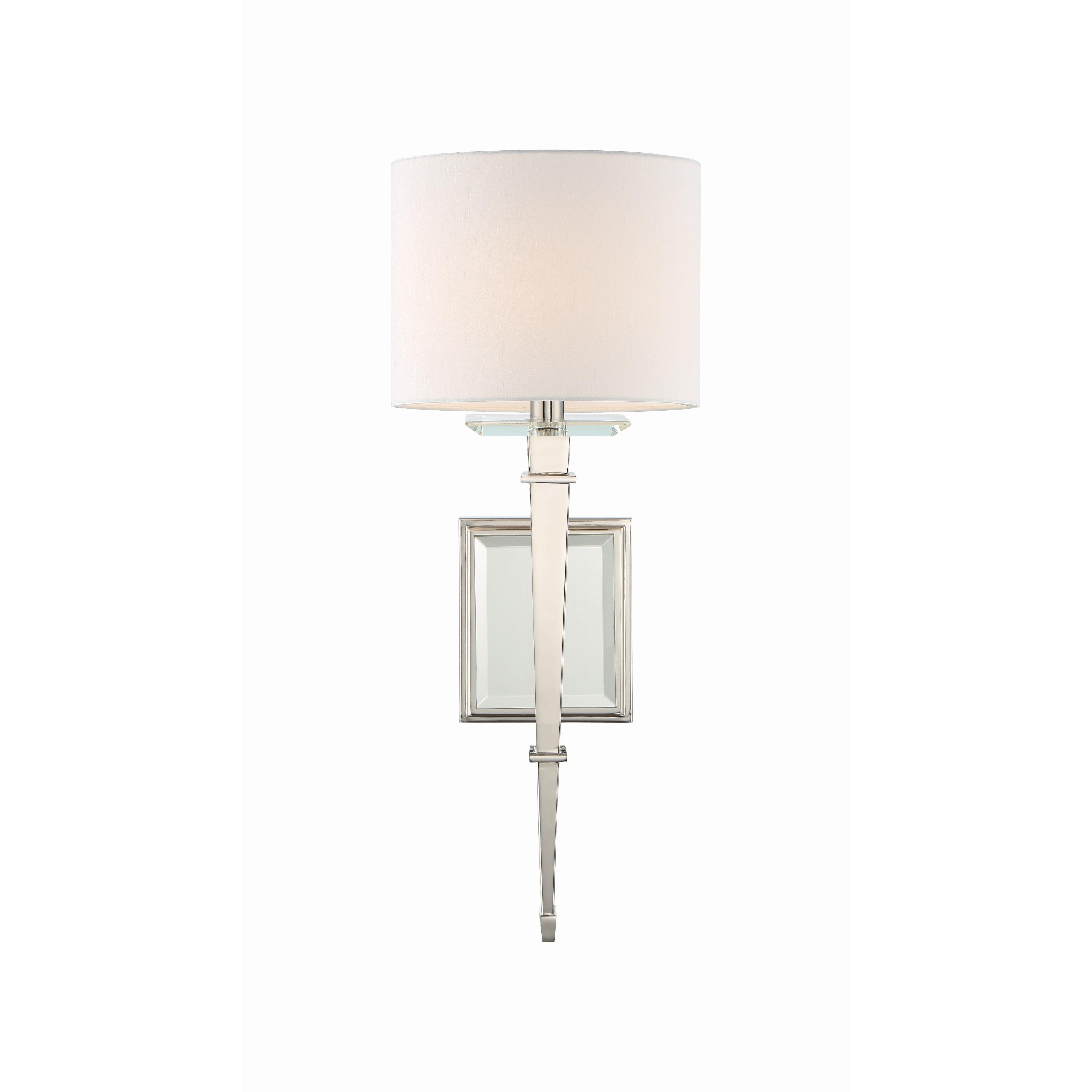 Crystorama Clifton CLI-231-PN – 8 Inch – 1 Light – Sconce – Polished Nickel – Damp Rated