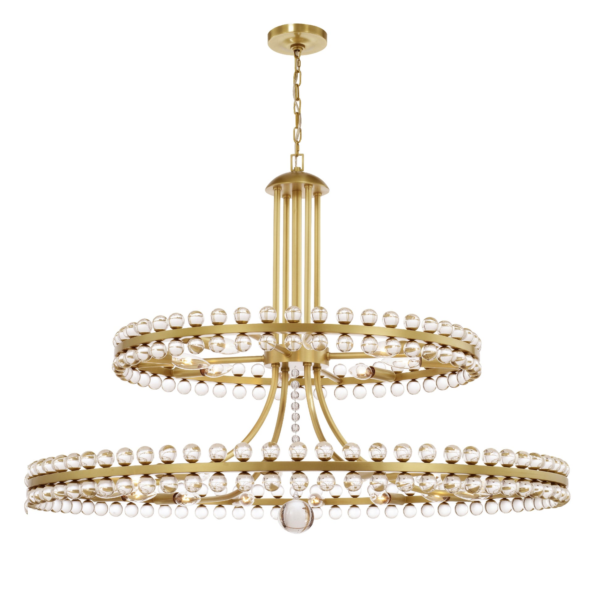 Crystorama Clover CLO-8890-AG – 39.25 Inch – 24 Light – Chandelier – Aged Brass – Dry Rated