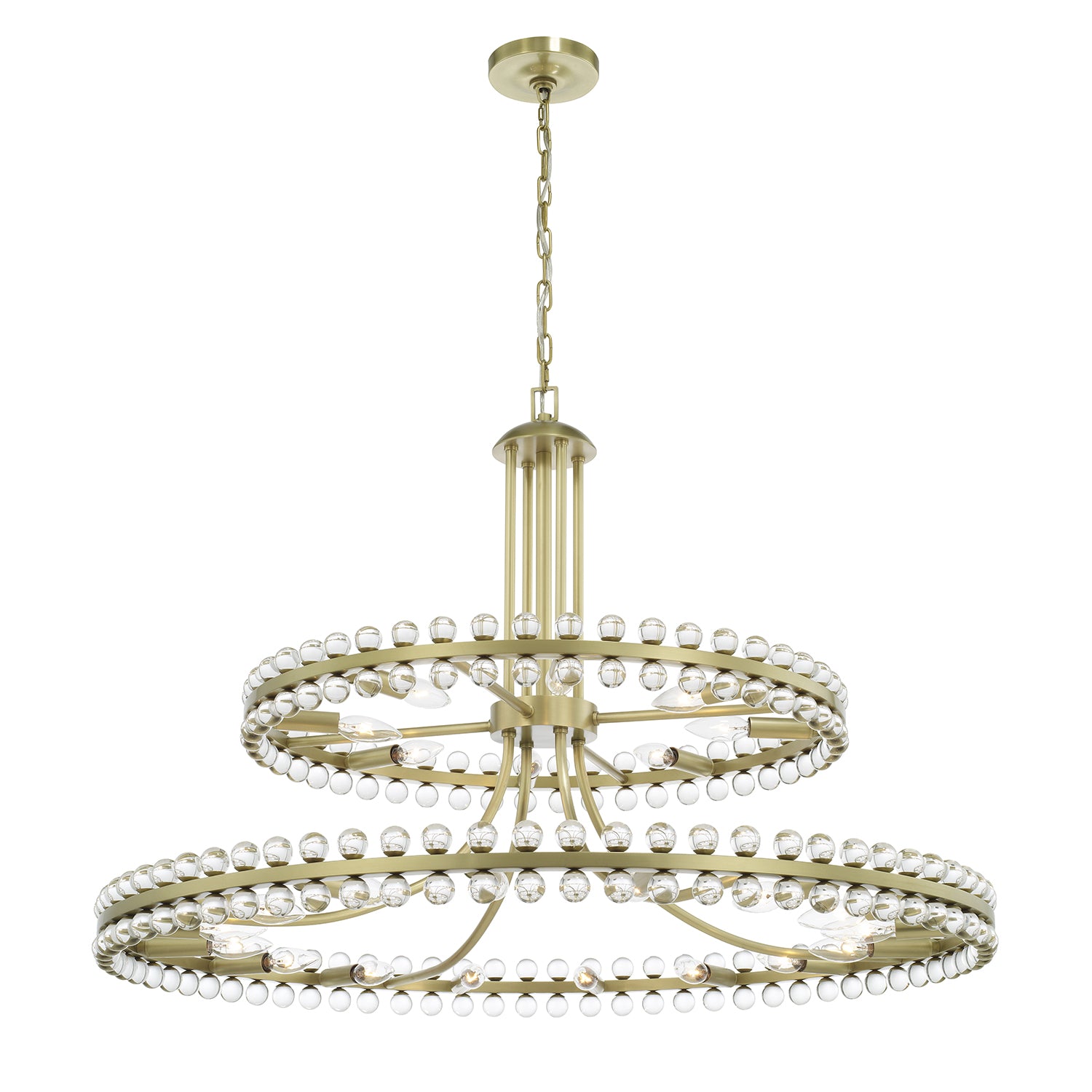 Crystorama Clover CLO-8890-AG – 39.25 Inch – 24 Light – Chandelier – Aged Brass – Dry Rated