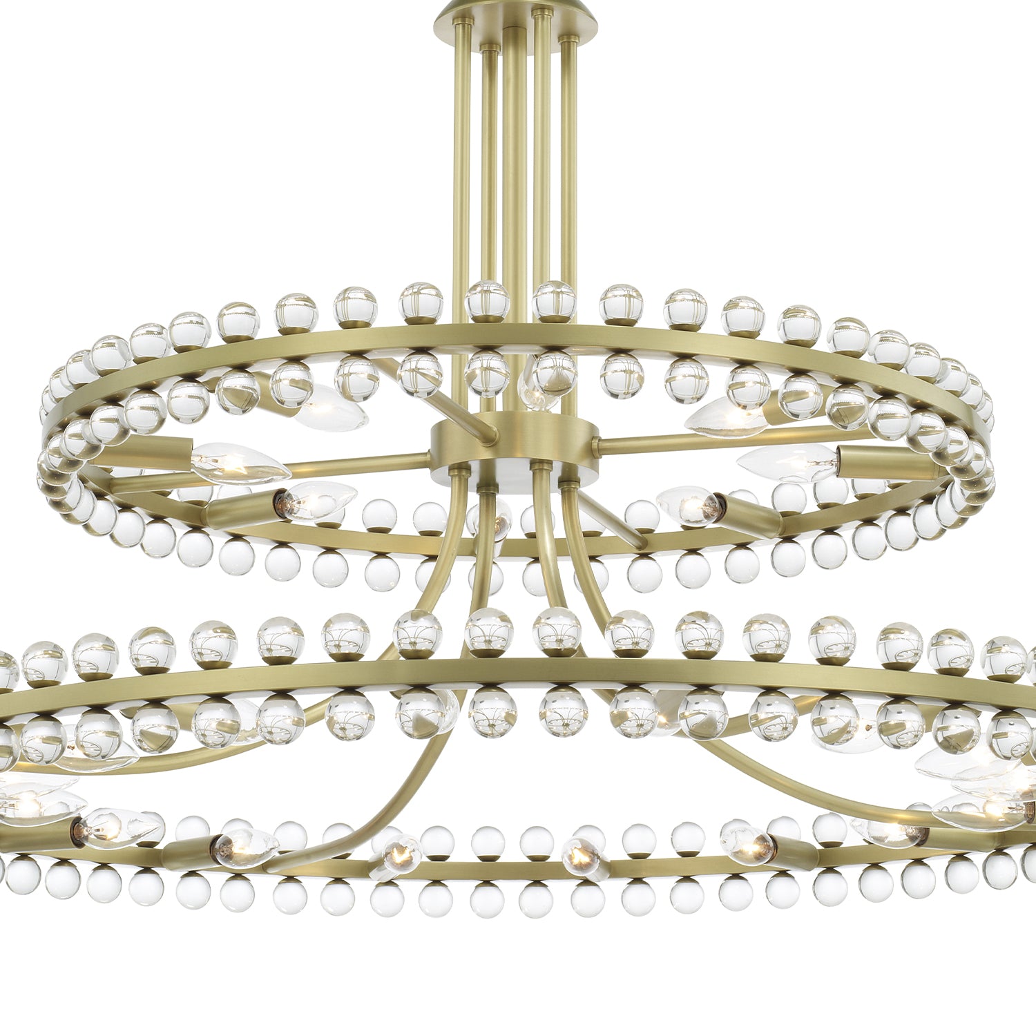 Crystorama Clover CLO-8890-AG – 39.25 Inch – 24 Light – Chandelier – Aged Brass – Dry Rated
