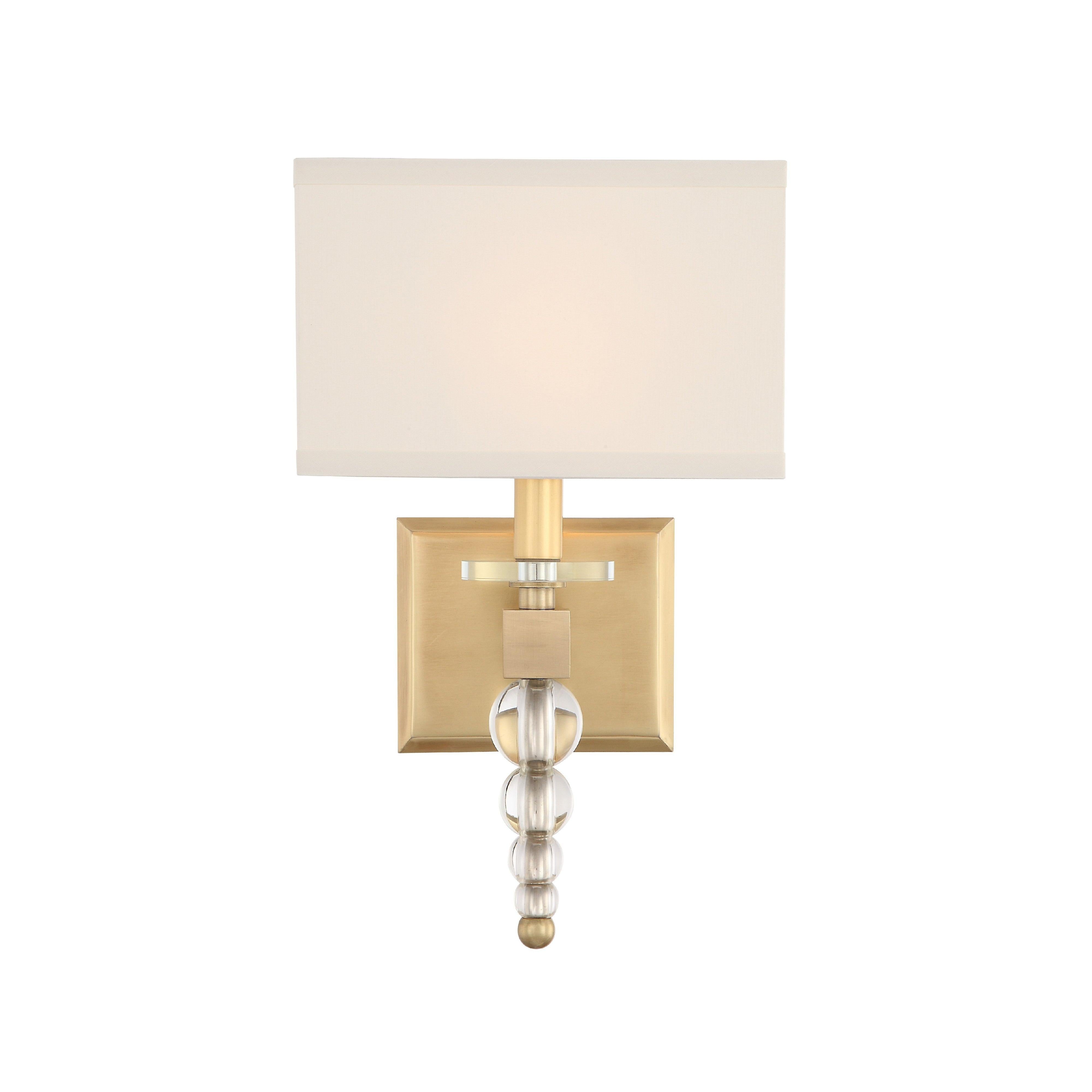 Crystorama Clover CLO-8892-AG – 9.5 Inch – 1 Light – Sconce – Aged Brass – Dry Rated