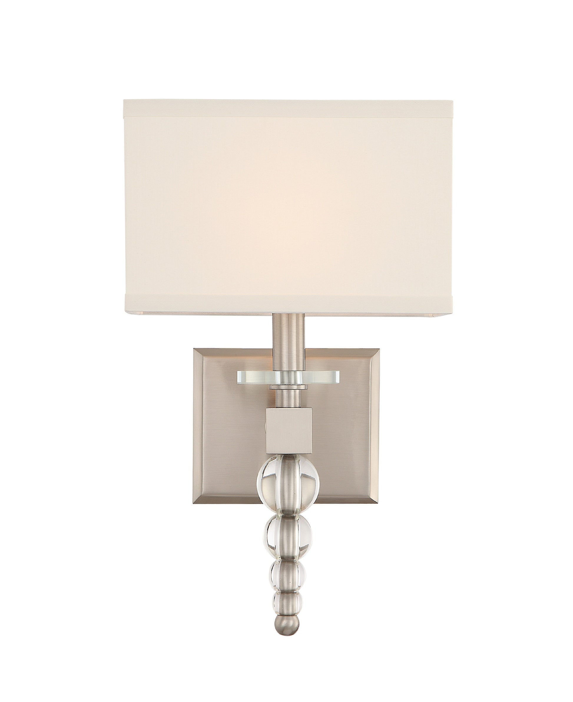 Crystorama Clover CLO-8892-BN – 9.5 Inch – 1 Light – Sconce – Brushed Nickel – Dry Rated