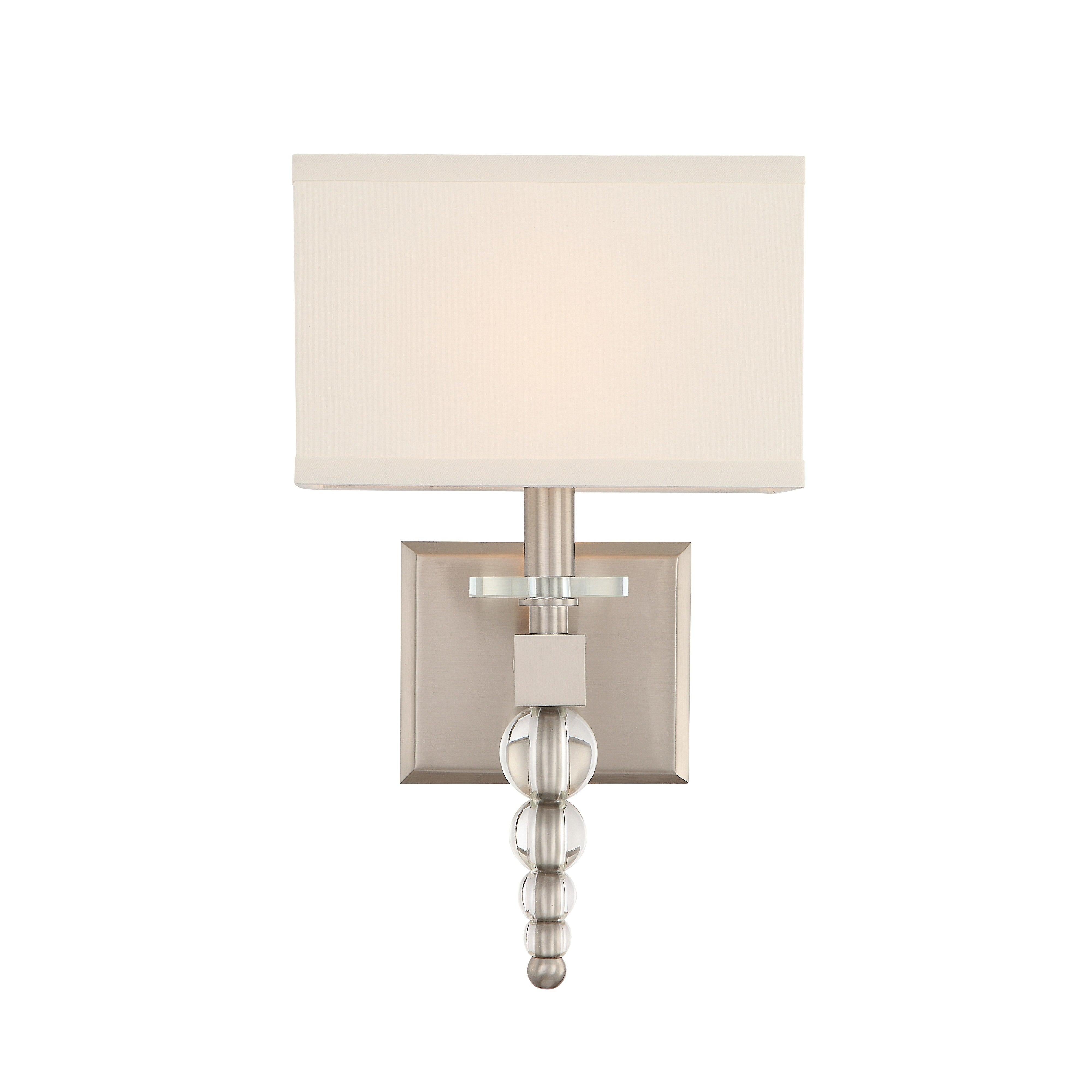 Crystorama Clover CLO-8892-BN – 9.5 Inch – 1 Light – Sconce – Brushed Nickel – Dry Rated