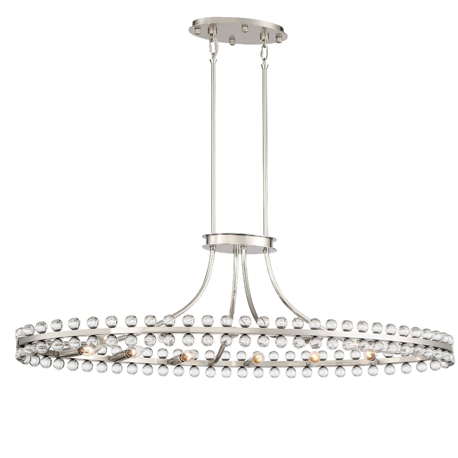 Crystorama Clover CLO-8897-BN – 45 Inch – 12 Light – Chandelier – Brushed Nickel – Dry Rated