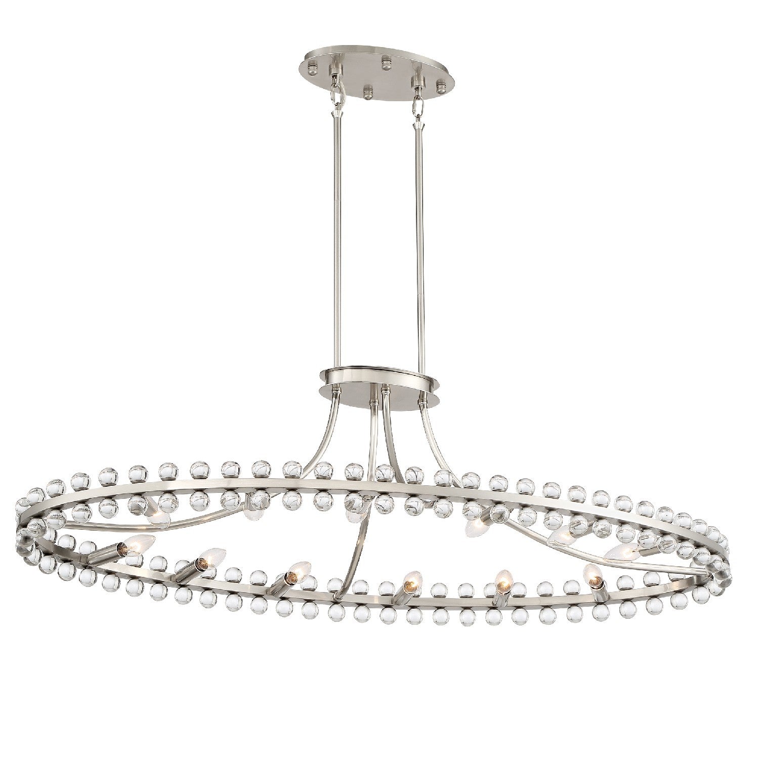 Crystorama Clover CLO-8897-BN – 45 Inch – 12 Light – Chandelier – Brushed Nickel – Dry Rated