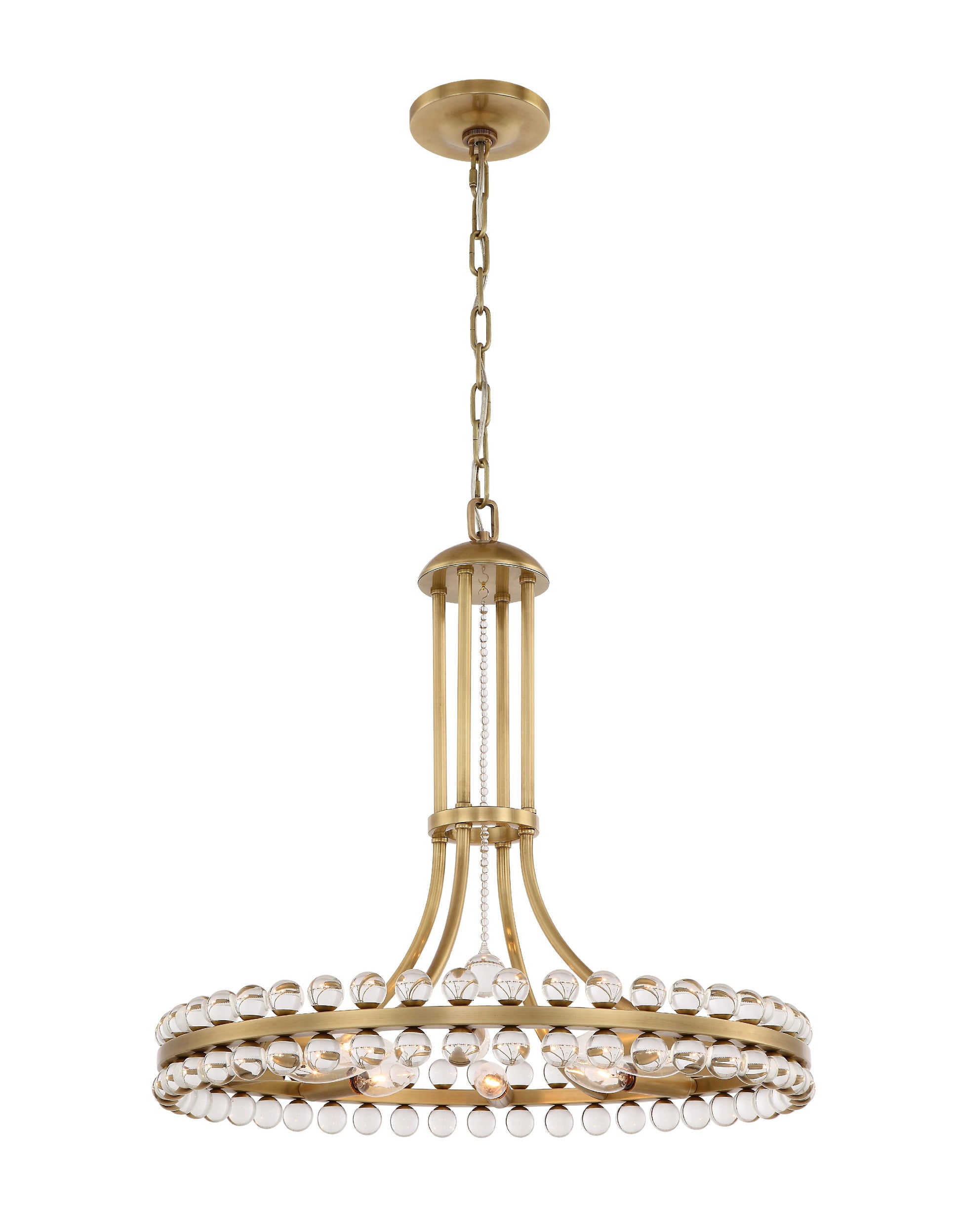 Crystorama Clover CLO-8898-AG – 22.5 Inch – 8 Light – Chandelier – Aged Brass – Dry Rated