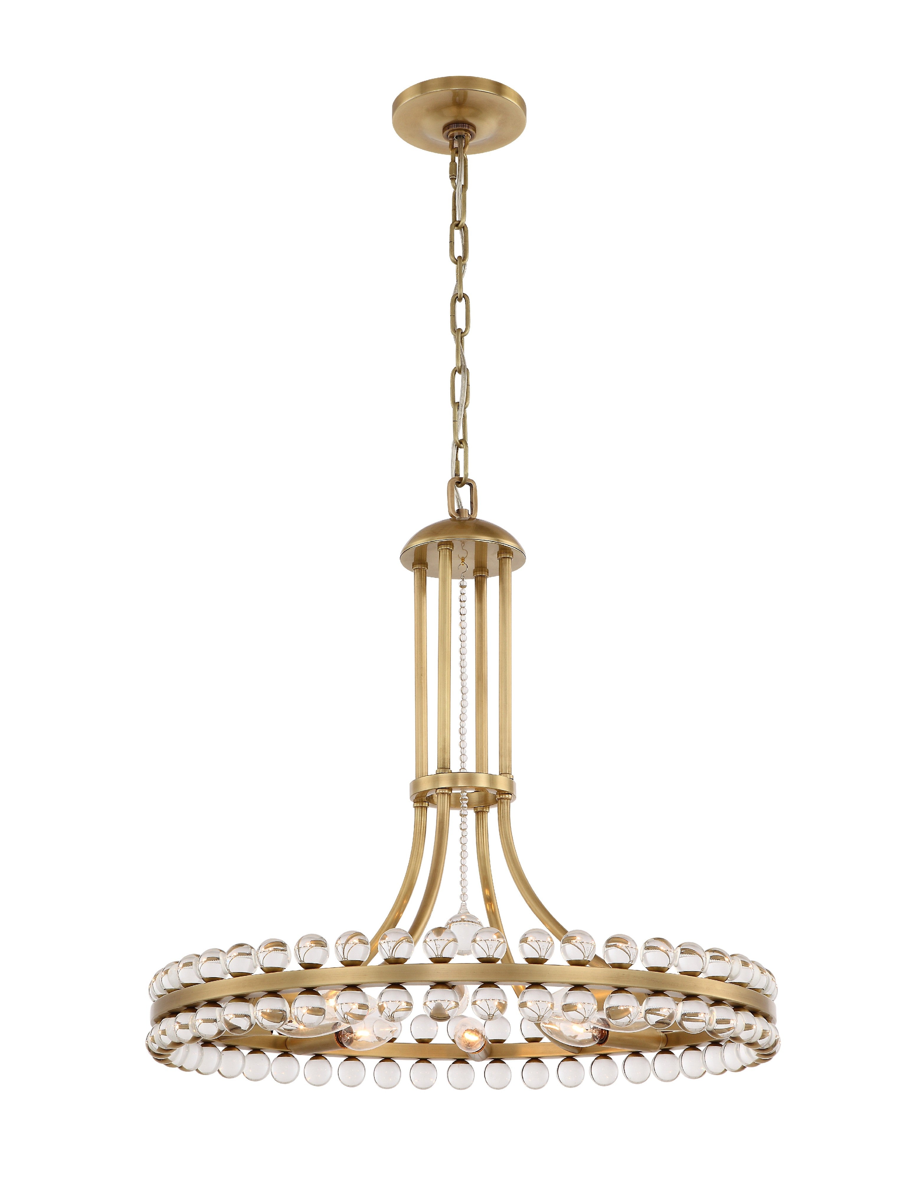 Crystorama Clover CLO-8898-AG – 22.5 Inch – 8 Light – Chandelier – Aged Brass – Dry Rated