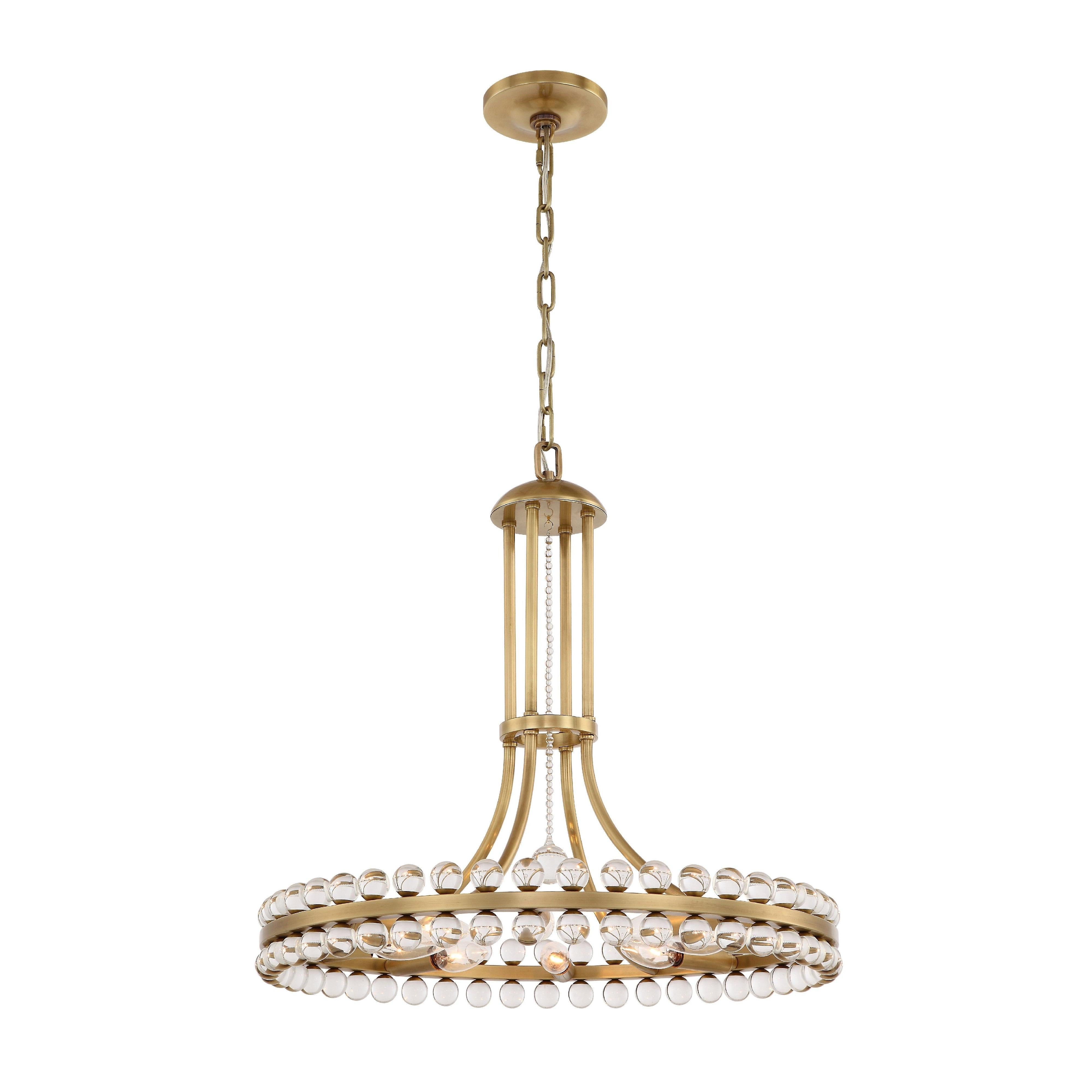 Crystorama Clover CLO-8898-AG – 22.5 Inch – 8 Light – Chandelier – Aged Brass – Dry Rated