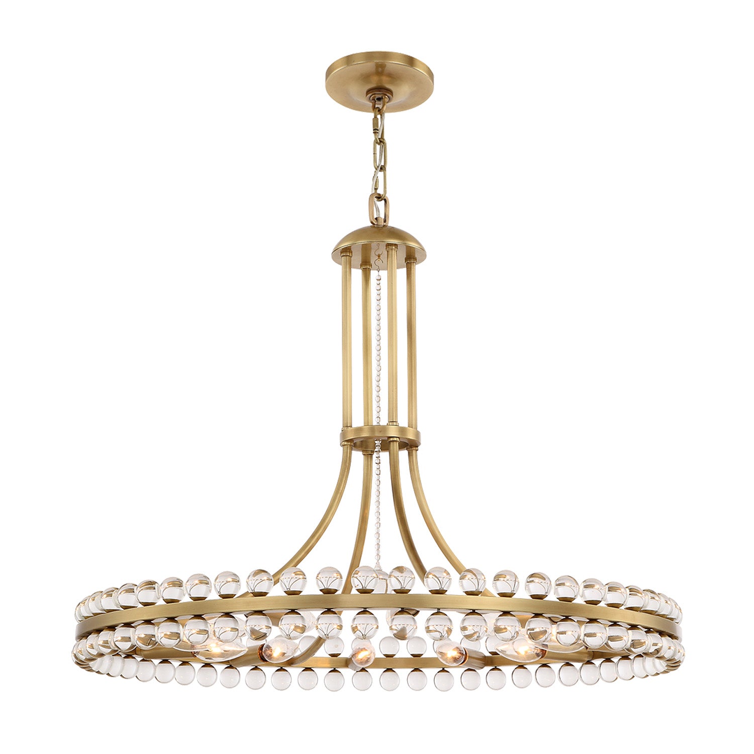 Crystorama Clover CLO-8898-AG – 22.5 Inch – 8 Light – Chandelier – Aged Brass – Dry Rated
